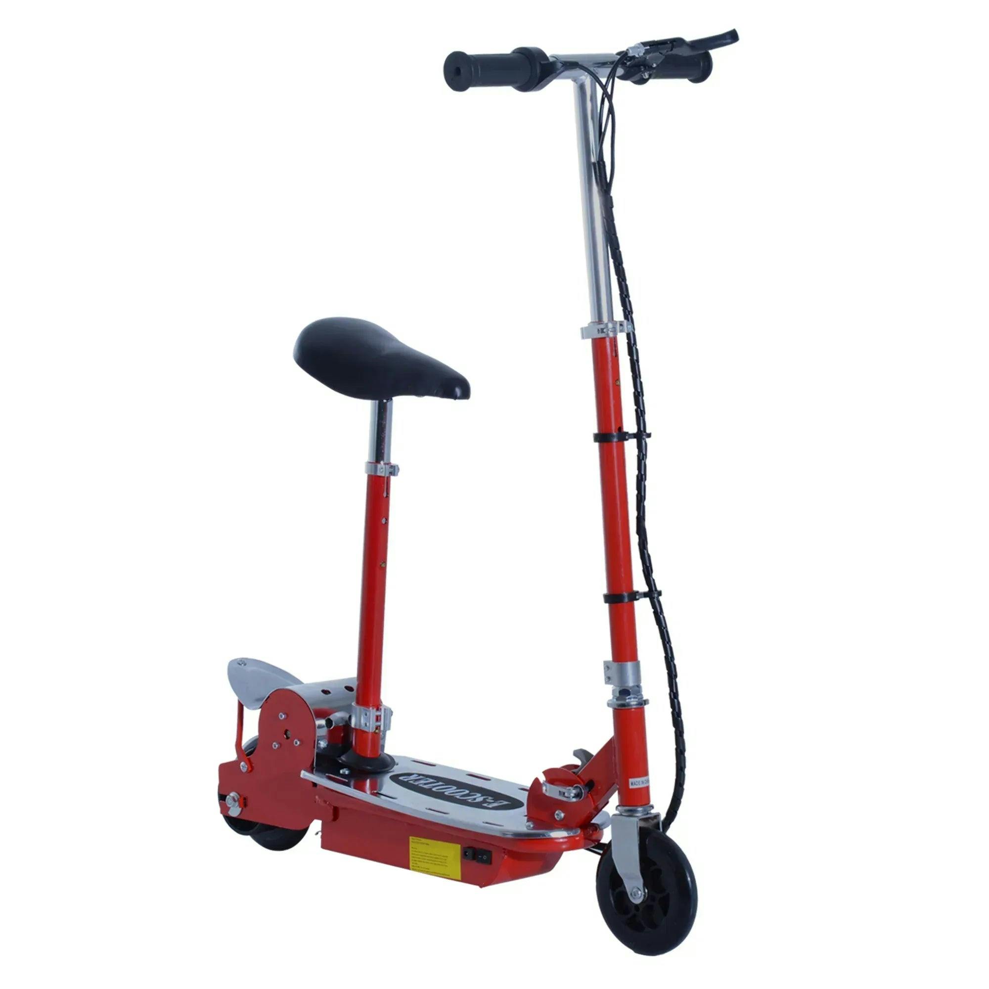 Homcom Unisex Red Foldable Powe Scooter With Adjustable Seat & Brake In Size 1 - Image 5