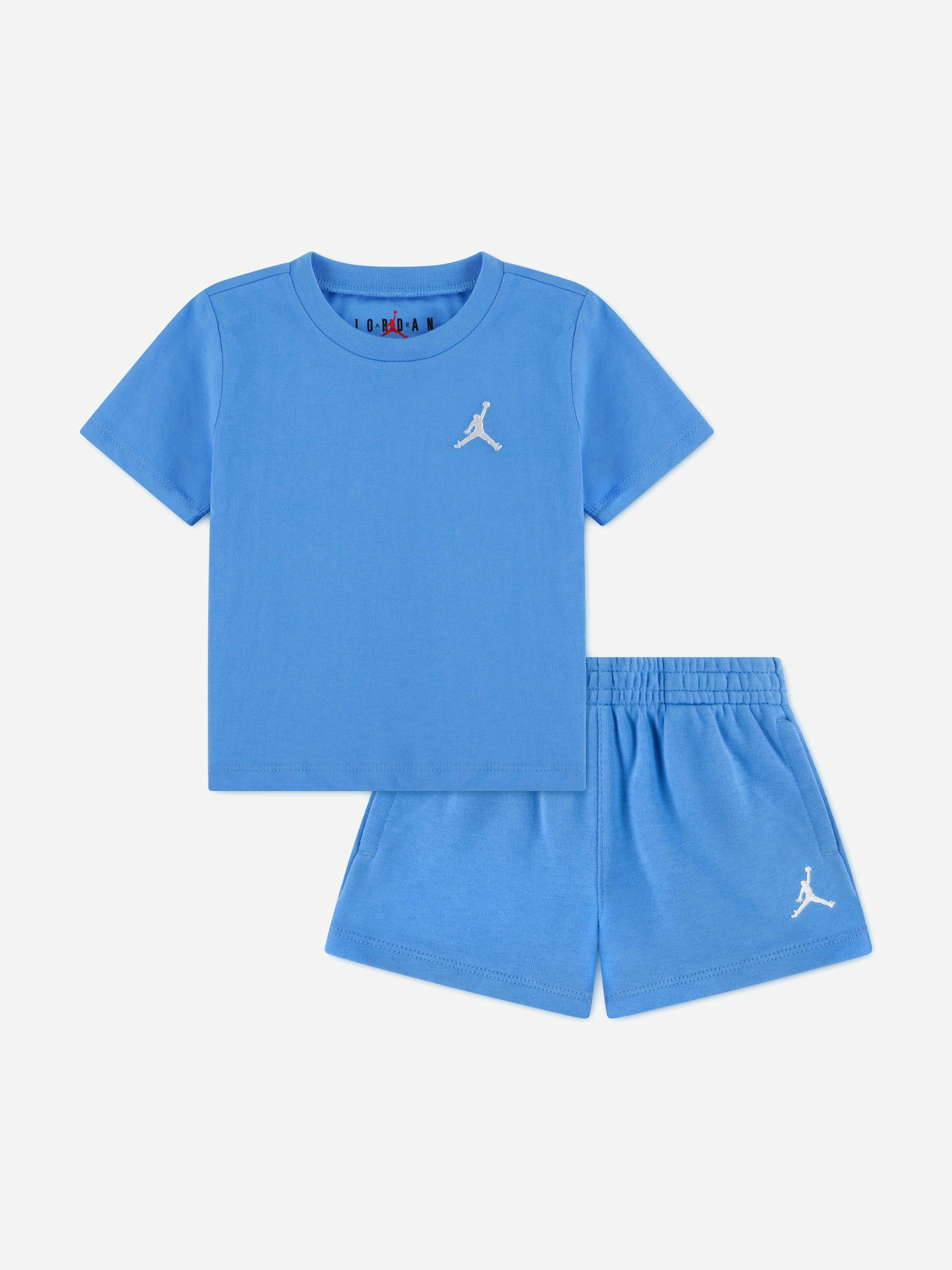 Jordan Men's Blue Baby Boys Mj Brooklyn Essential Fleece Short Set In - 18 Months