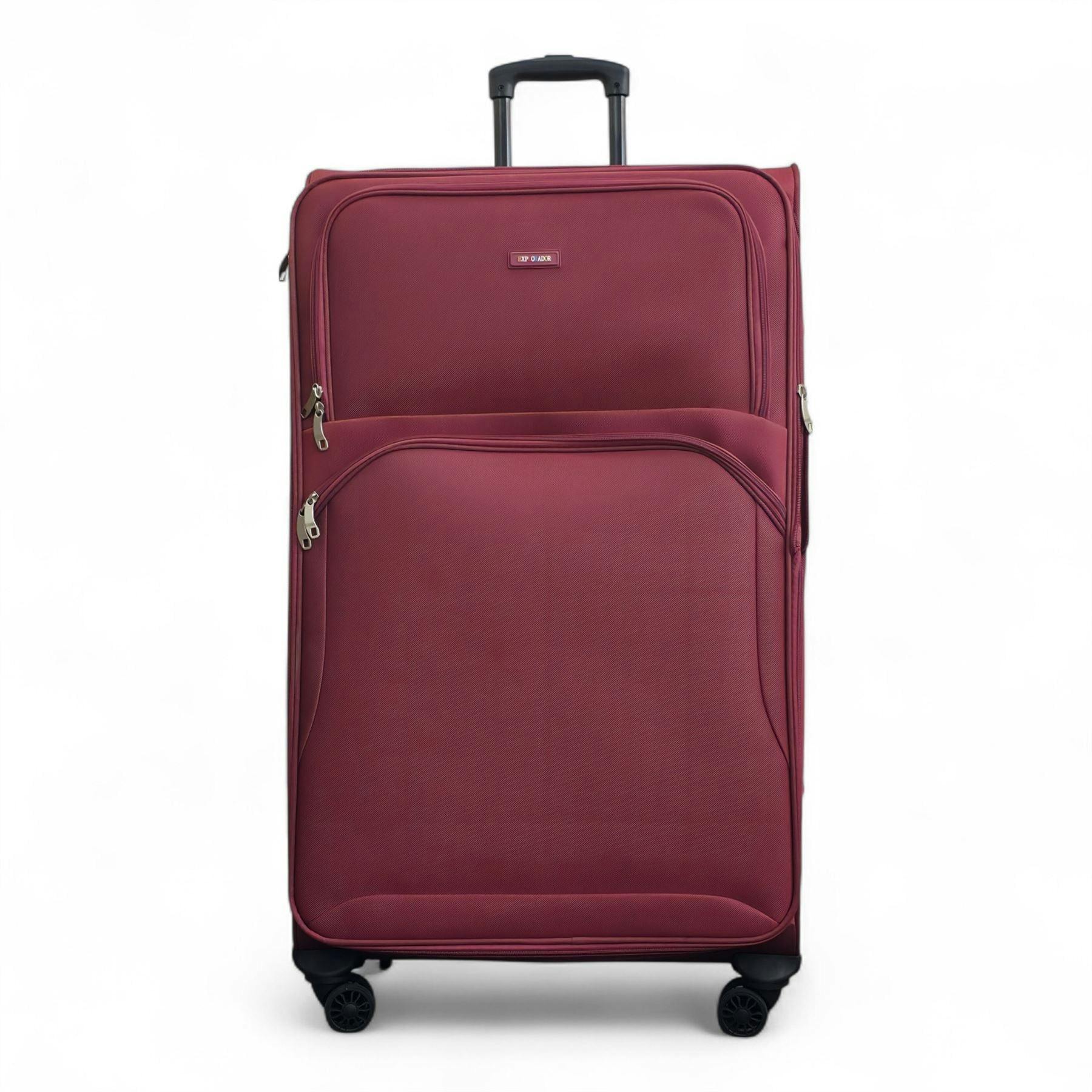 Infinity Luggage Burgundy Expandable Soft 8 Wheel Lightweight Suitcase Luggage Travel Bags Set - Xlarge