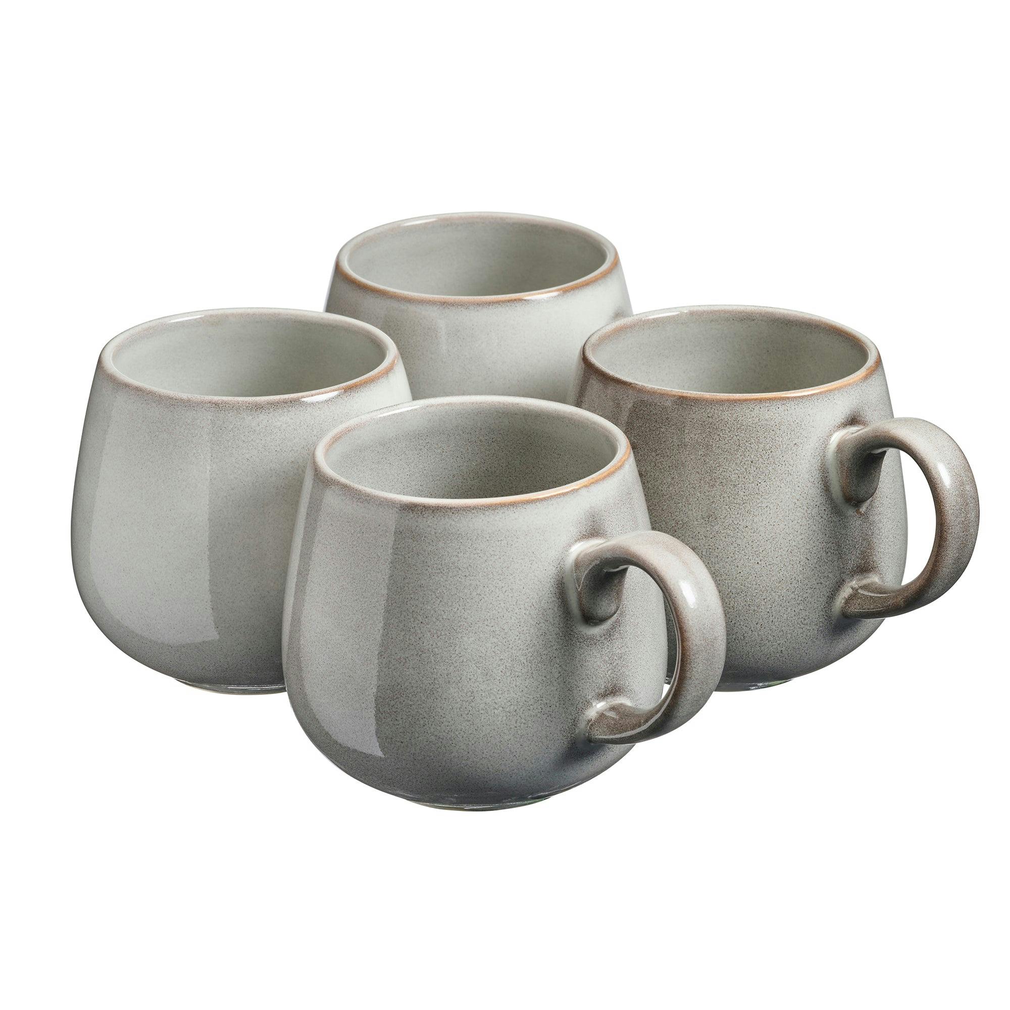 Cooks Professional Grey Set Of 4 Nordic Stoneware Mugs | 350Ml |