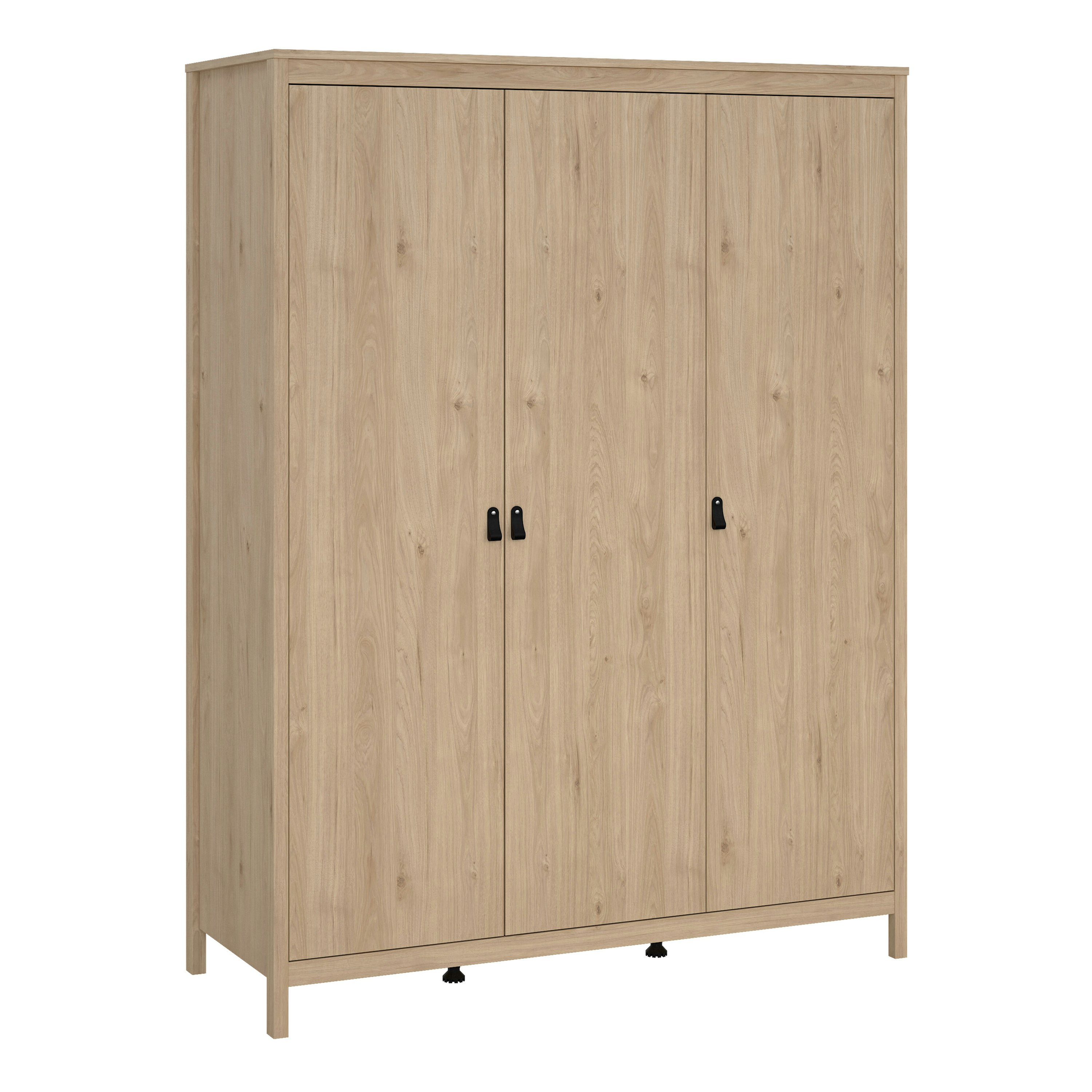 Furniture To Go Brown Barcelona Wardrobe With 3 Doors In Jackson Hickory Oak - Malemine - 1