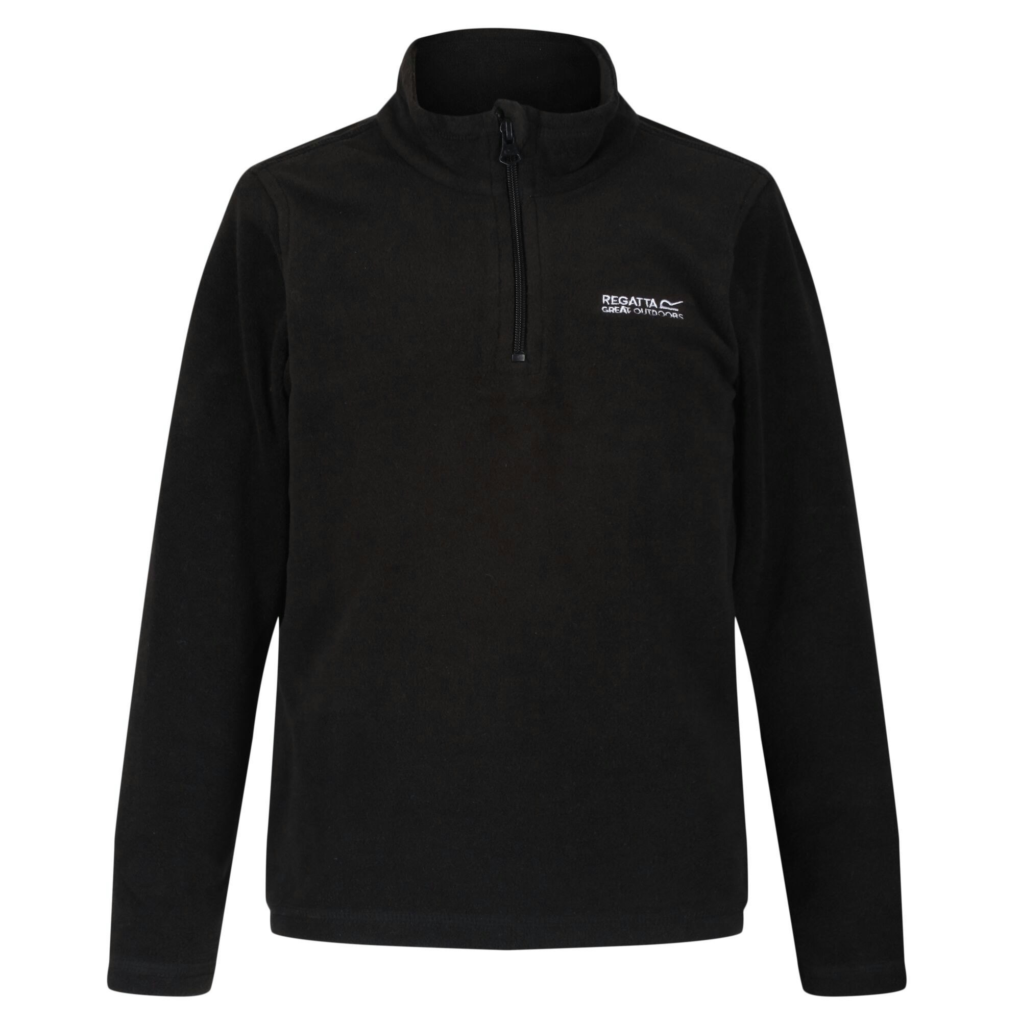 Regatta Childrens Unisex Great Outdoors Childrens/Kids Hot Shot II Half Zip Fleece Top (Black/Black) - Size 14Y - Image 2