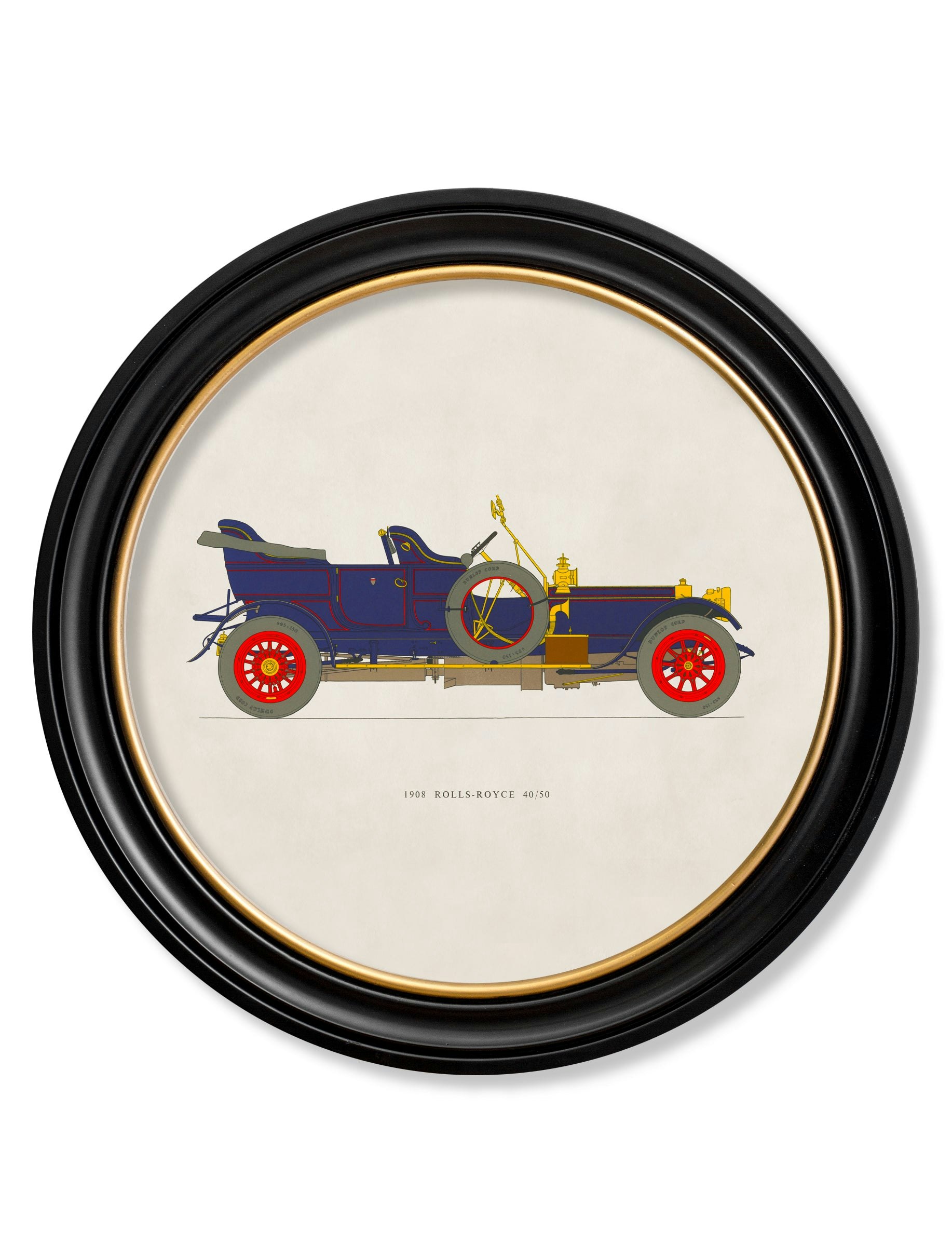 Rackhams 1908 Rolls-Royce 40/50 In Round Frame - 70 X 70Cm - Oxford Round