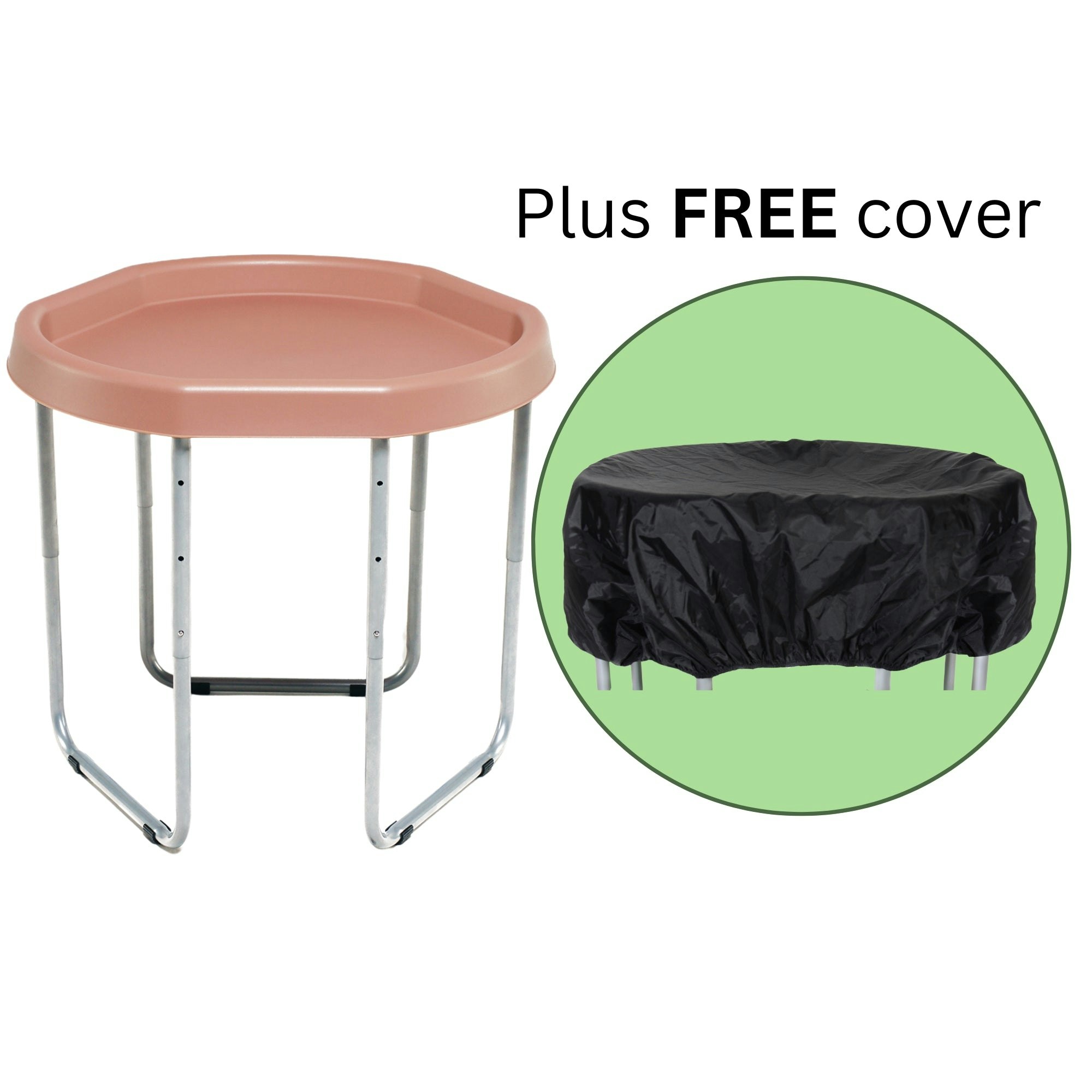 Kub Coral/Pink Hexacle 73Cm Tuff Tray, Stand & Cover - Bundle Pack - 6 Colour Options
