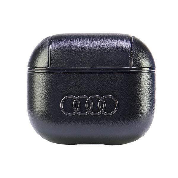 Audi Black Leather Big Logo Airpods 3 Cover - Au-Ap3-Gt/D3-Bk