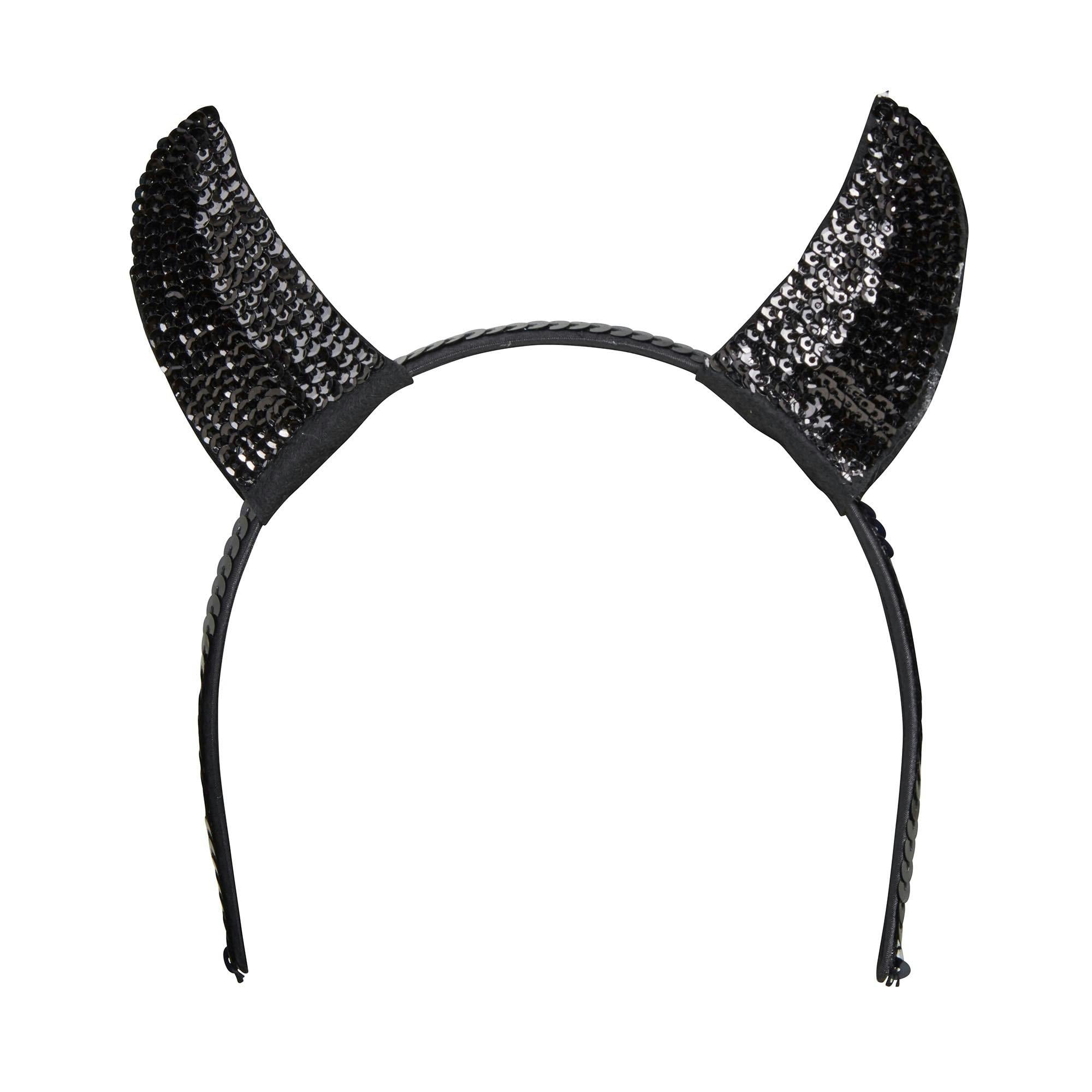 Bristol Novelty Unisex Black Adults Sequin Devil Horns - One Size