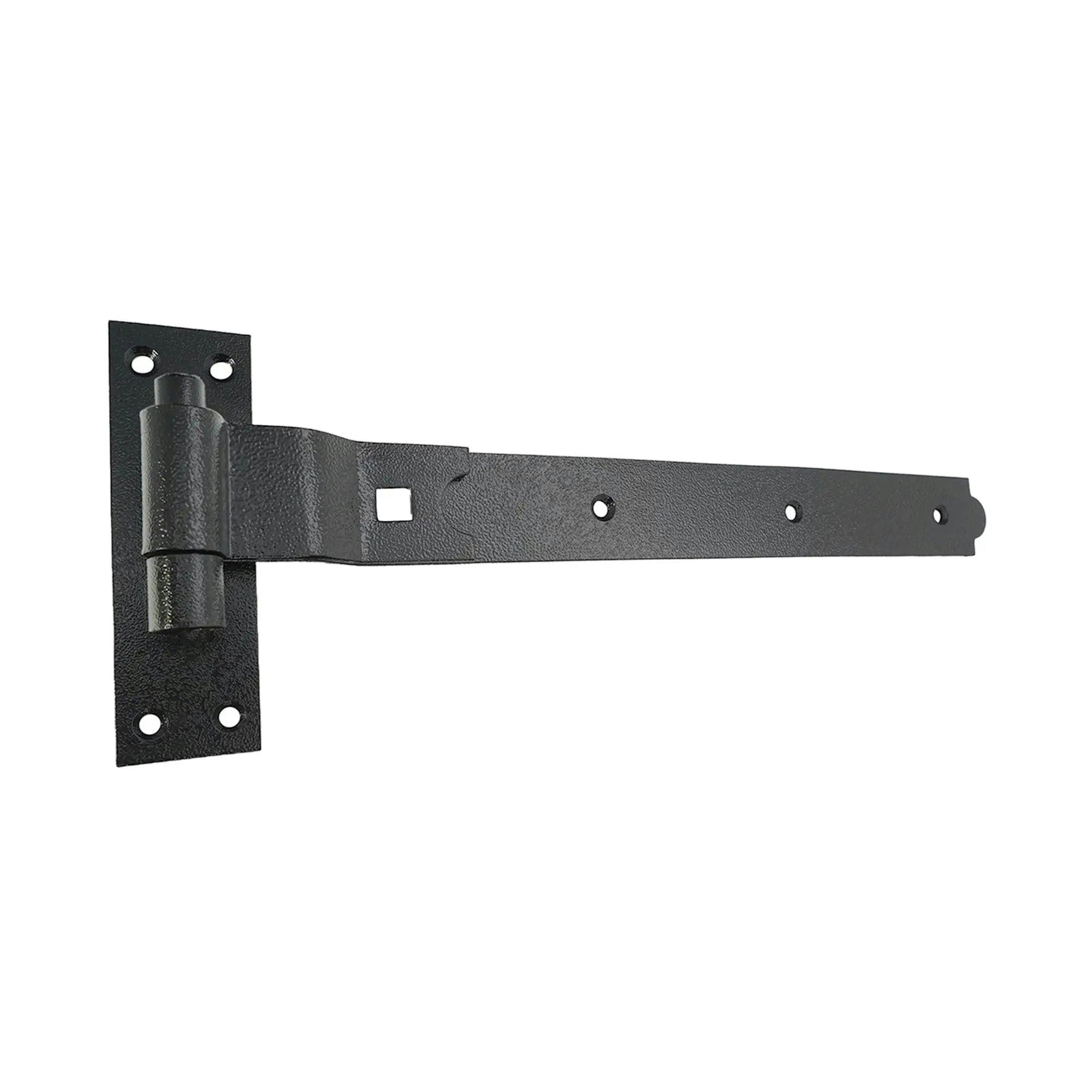 Rackhams Black Hook And Band Hinge - Cranked - 450Mm