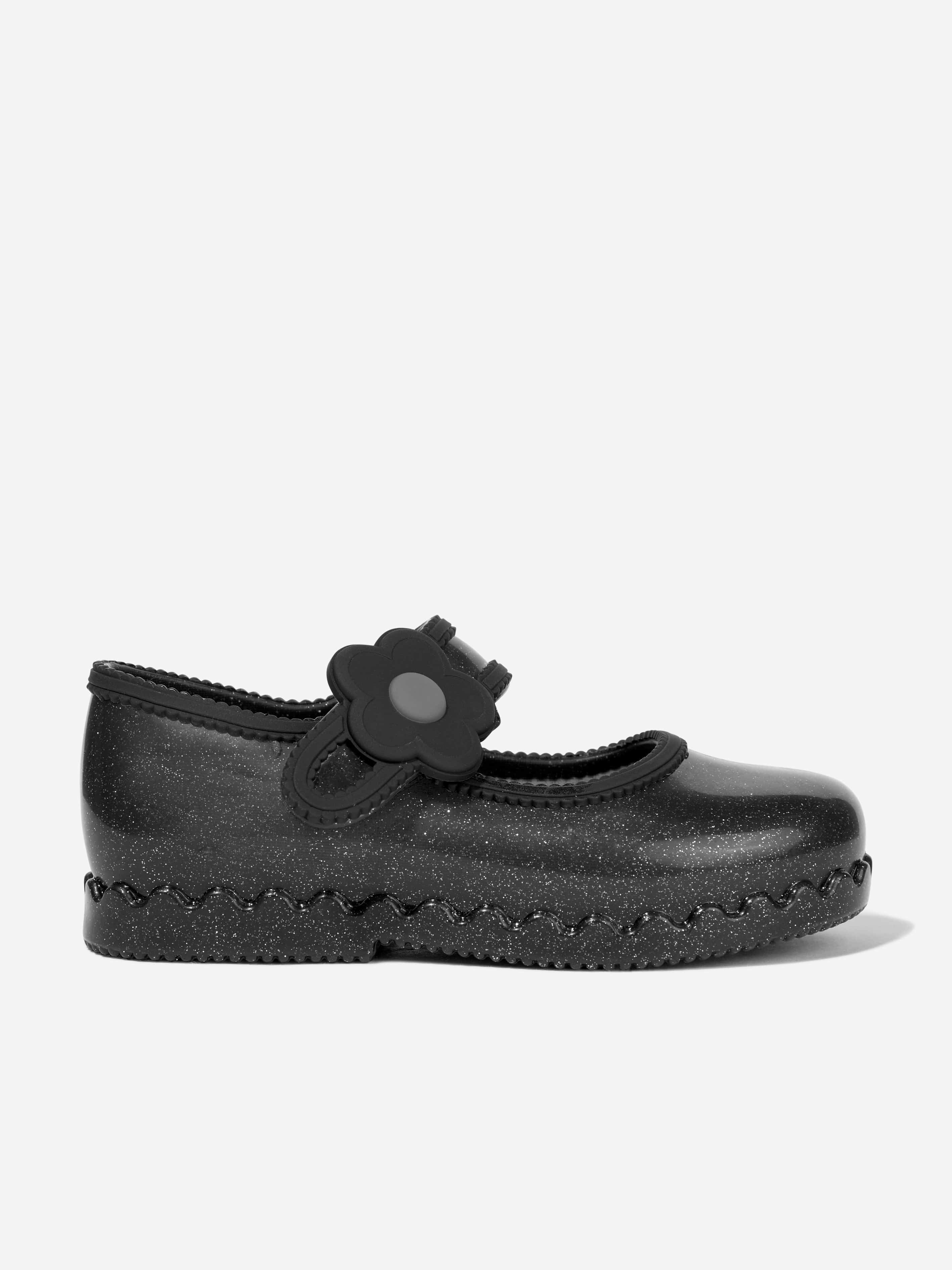 Mini Melissa Girls Black Hip Ballerinas In - Eu 22 - 23 Uk 6