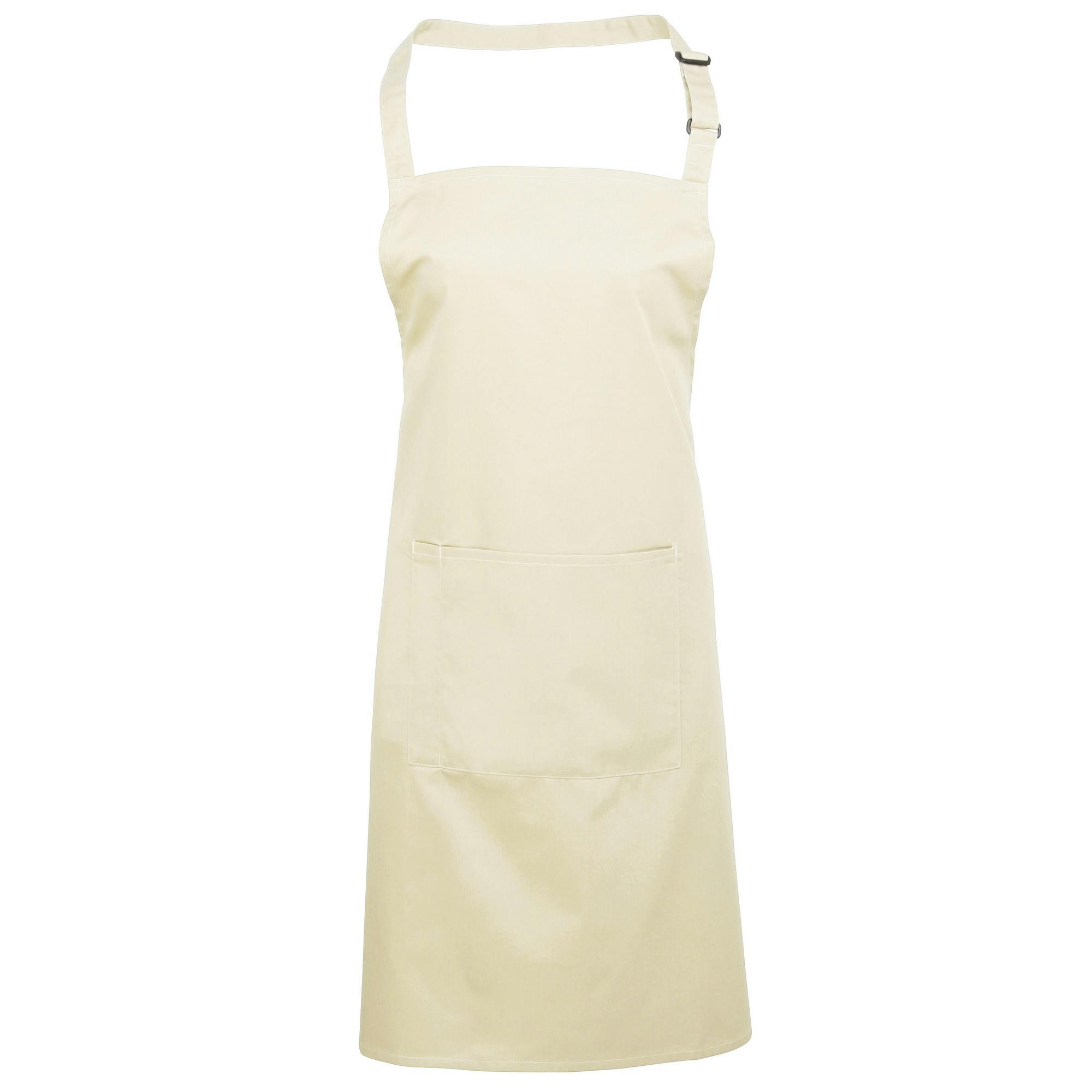 Premier Women's Natural Colours Bip Apron With Pocket Workwear Pack Of 2 In - Image 2
