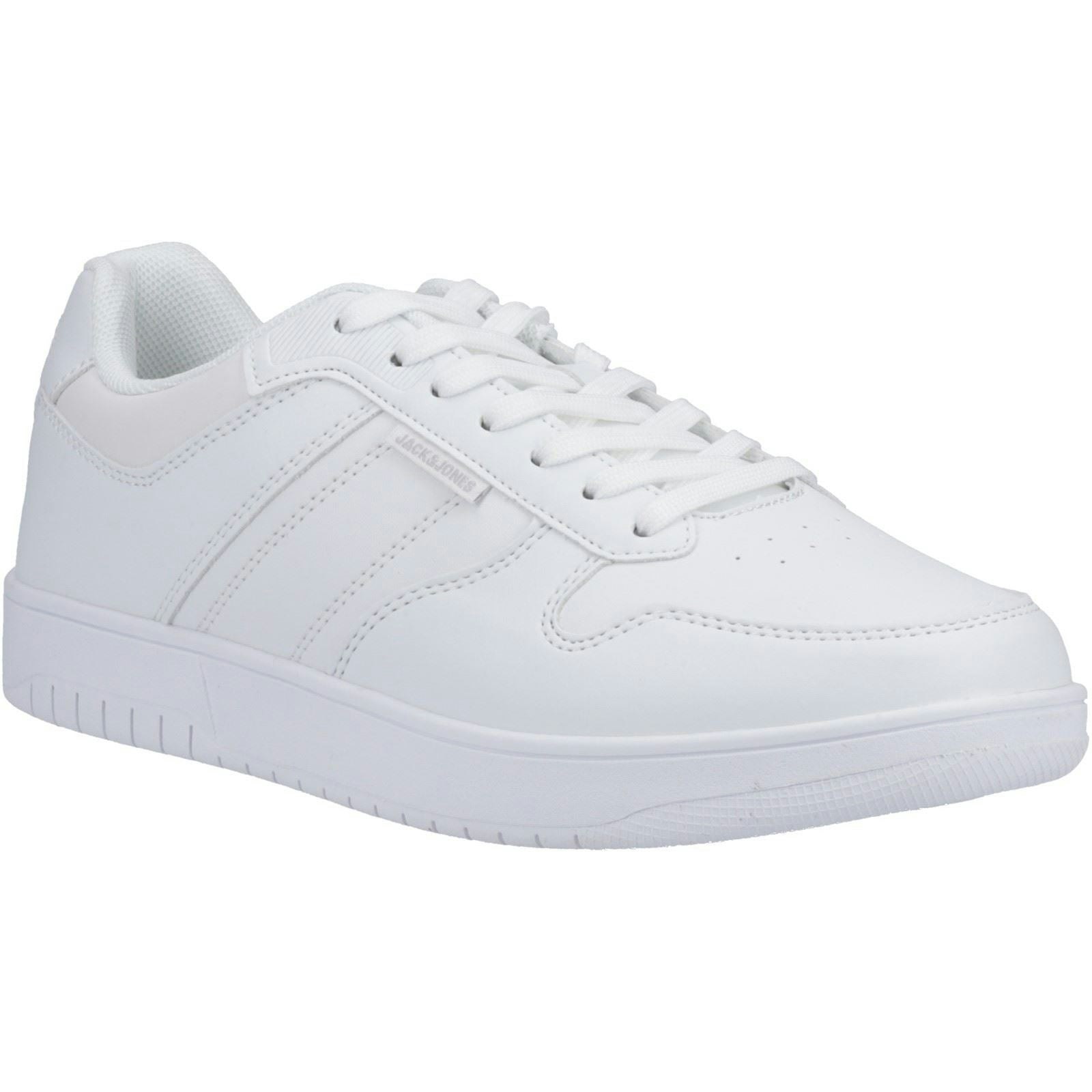 Jack & Jones Men's White Jam Low Polyurethane Trainers - Size 12