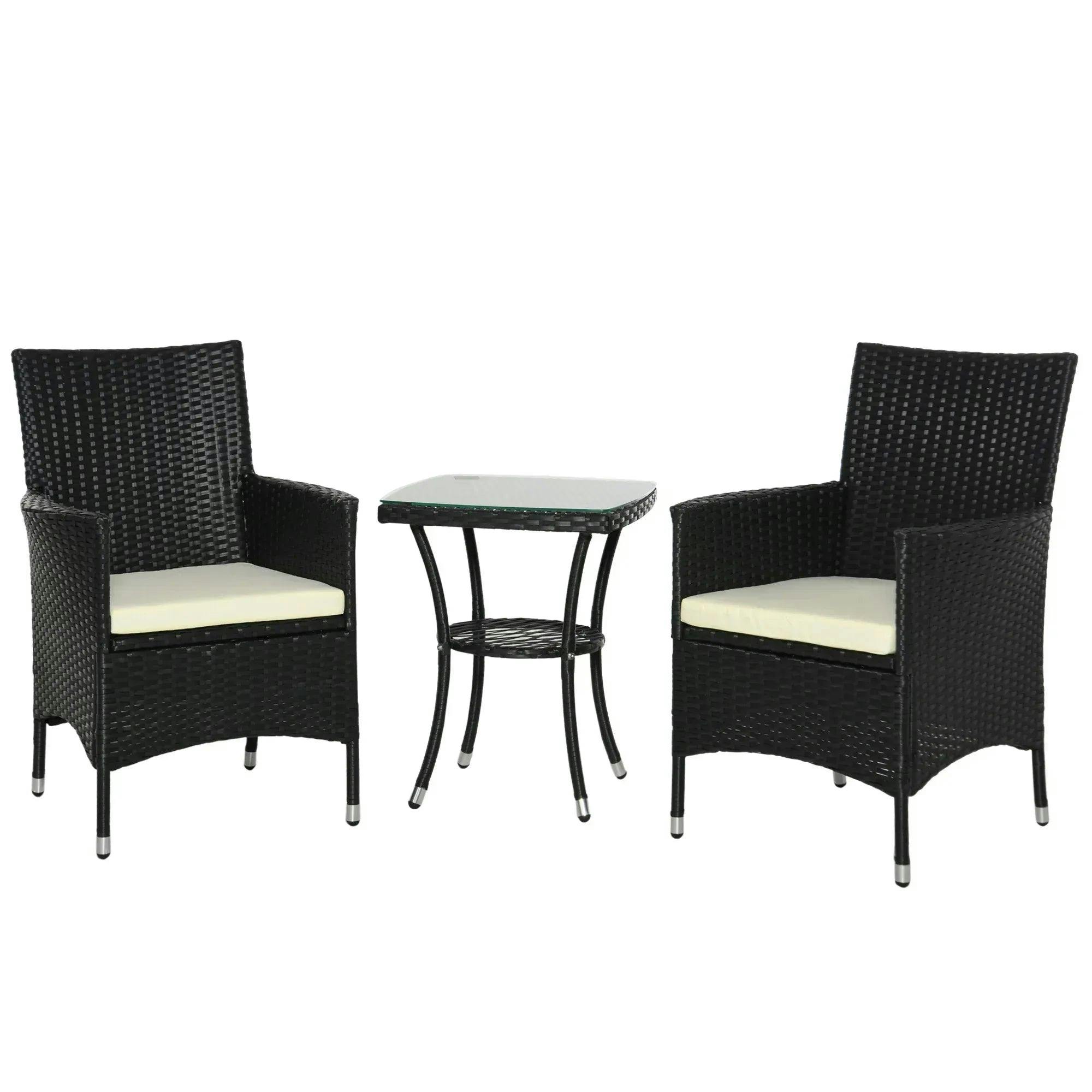 Outsunny Bistro Garden Furniture Set | Rattan Furniture Set - Image 4