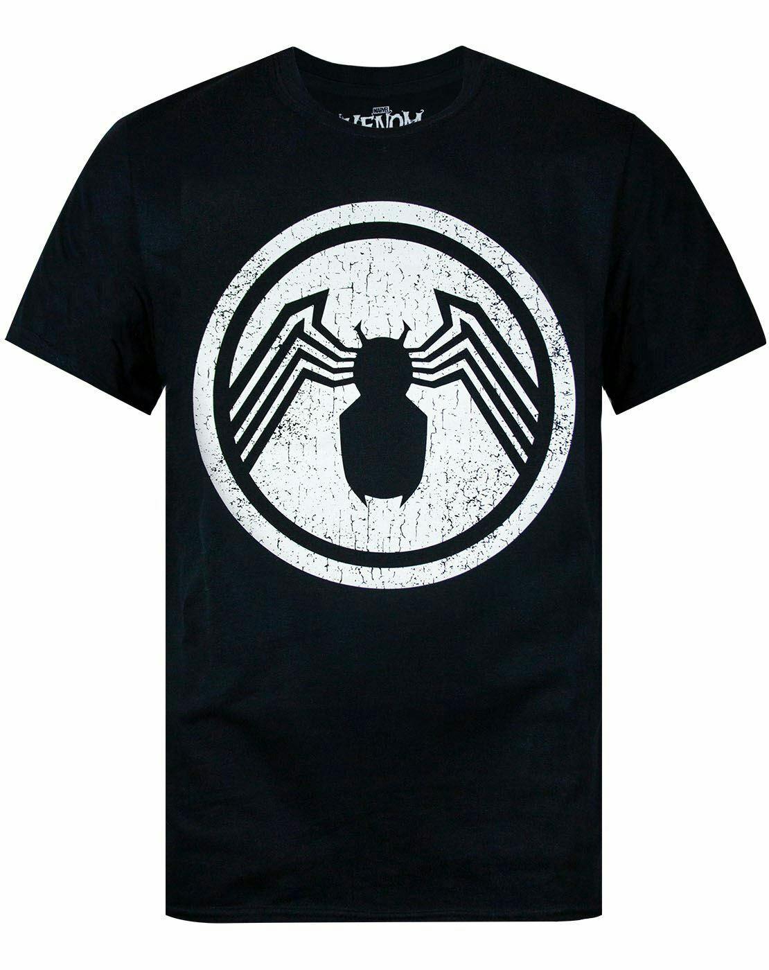 Vanilla Underground Men's Black Marvel Venom Logo Short Sleeved T-Shirt - Medium