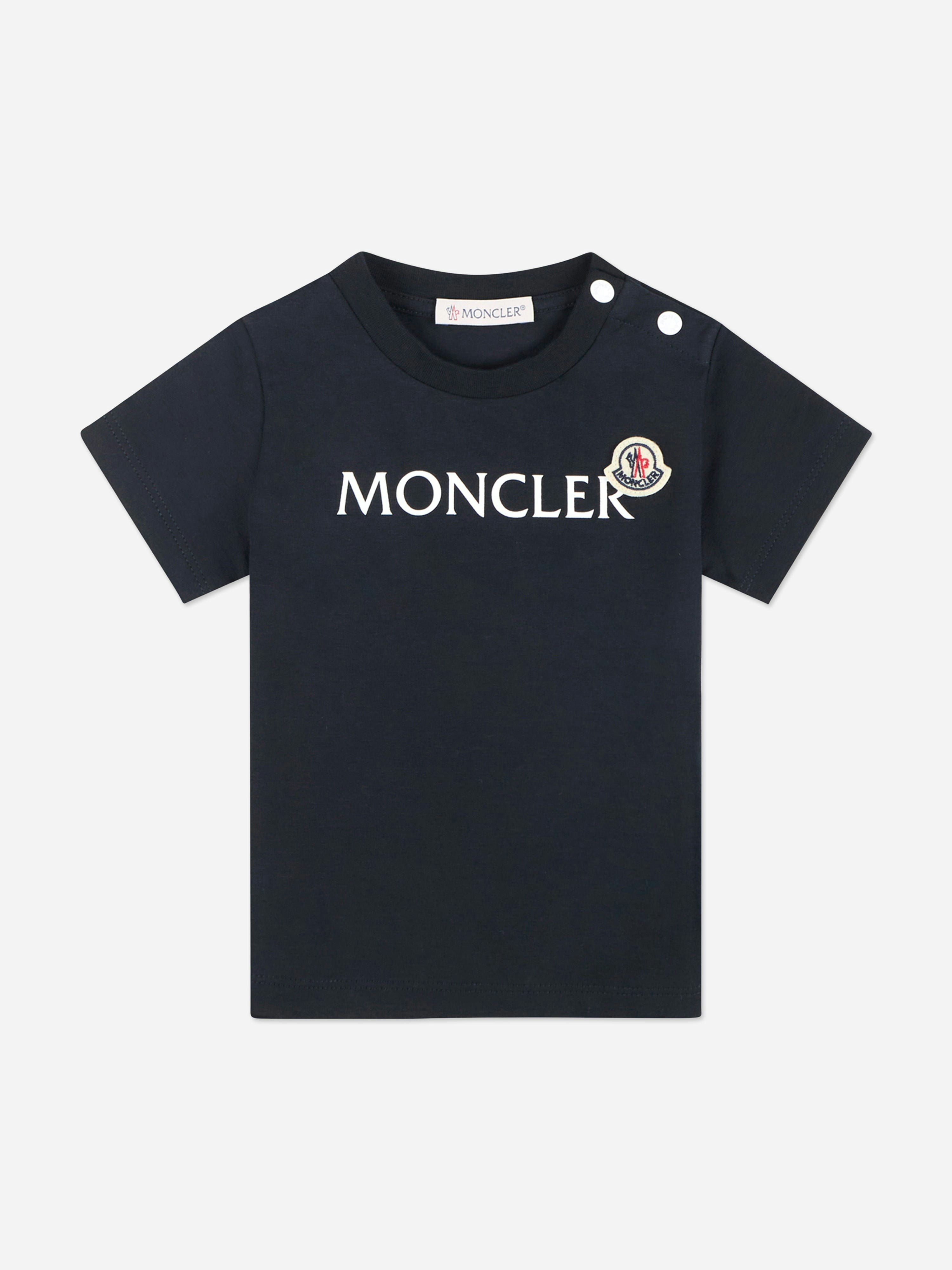 Moncler Enfant Men's Blue Baby Boys Logo T-Shirt In Navy - 9 - 12 Mths