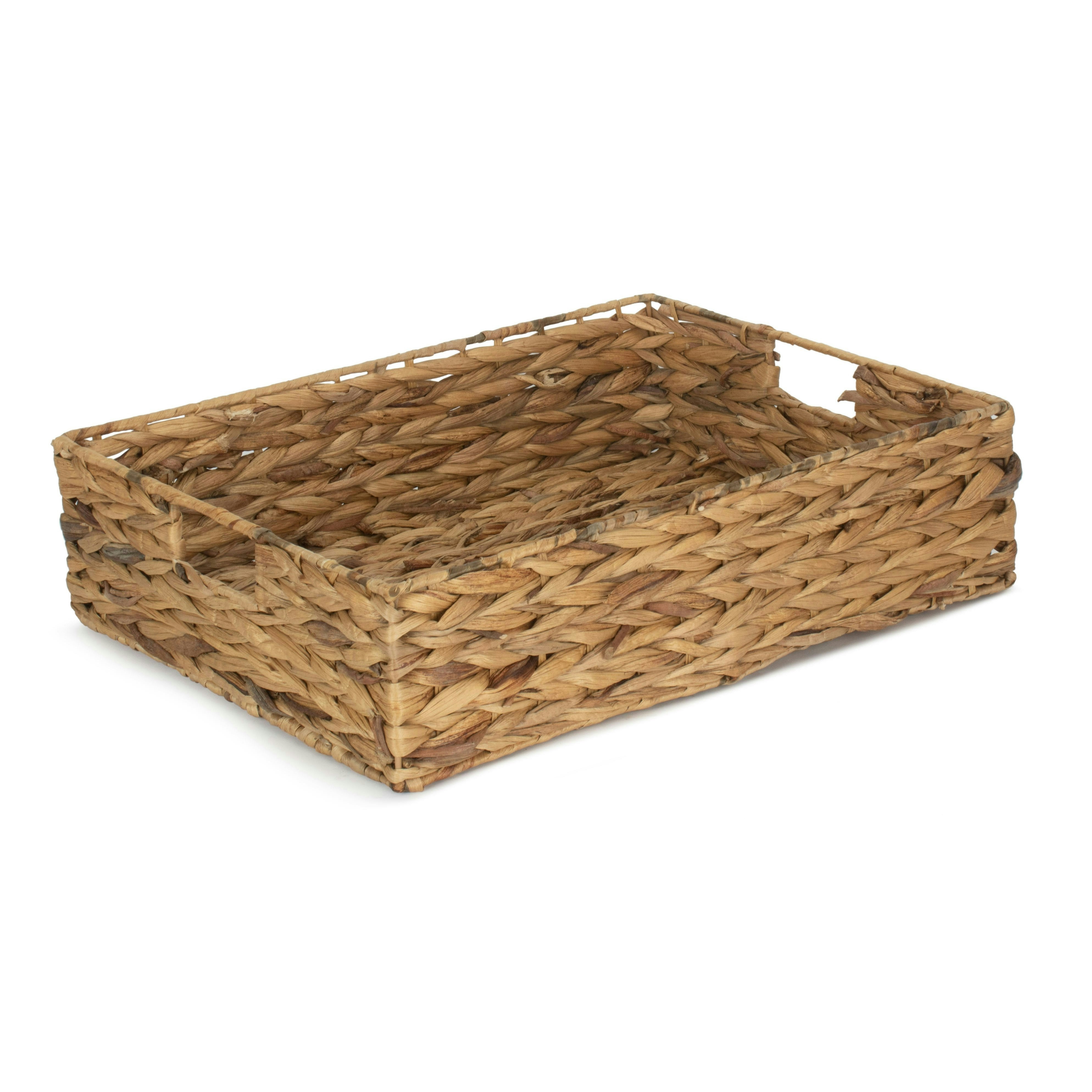 Rackhams Red Shallow Rectangular Water Hyacinth Storage Basket - Large