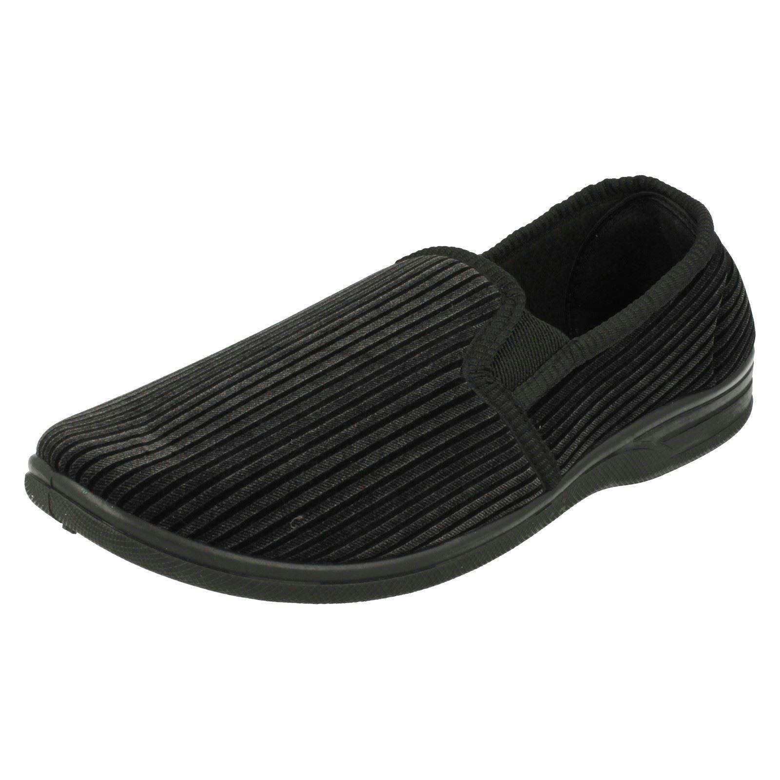 Spot On Men's Black Quality Slippers - Uk 7