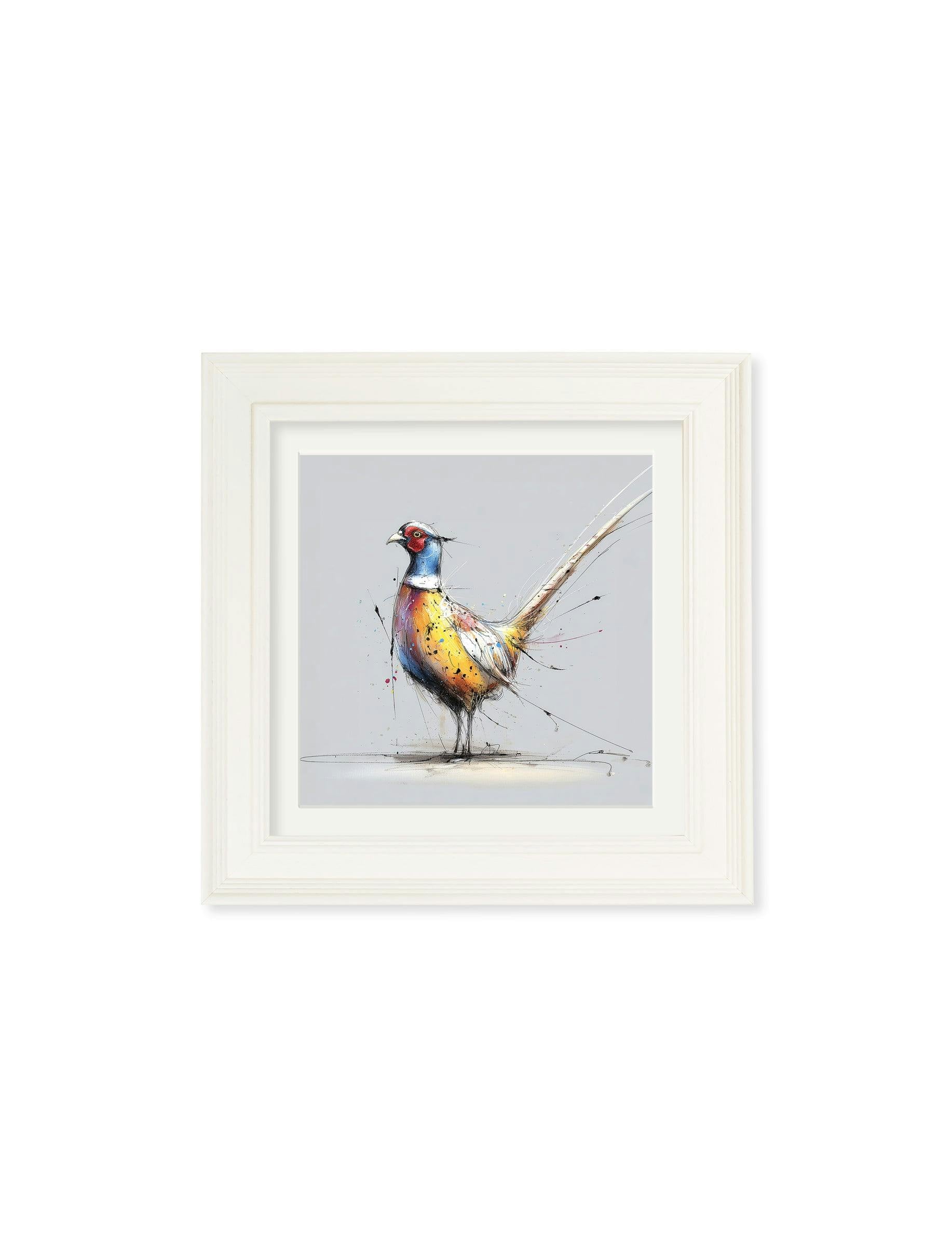 Rackhams Cream Plump Pheasant Cosy Sketch - Hurstwood Square Frame - Plump Pheasant Cosy Sketch - 44 X 44 Cm