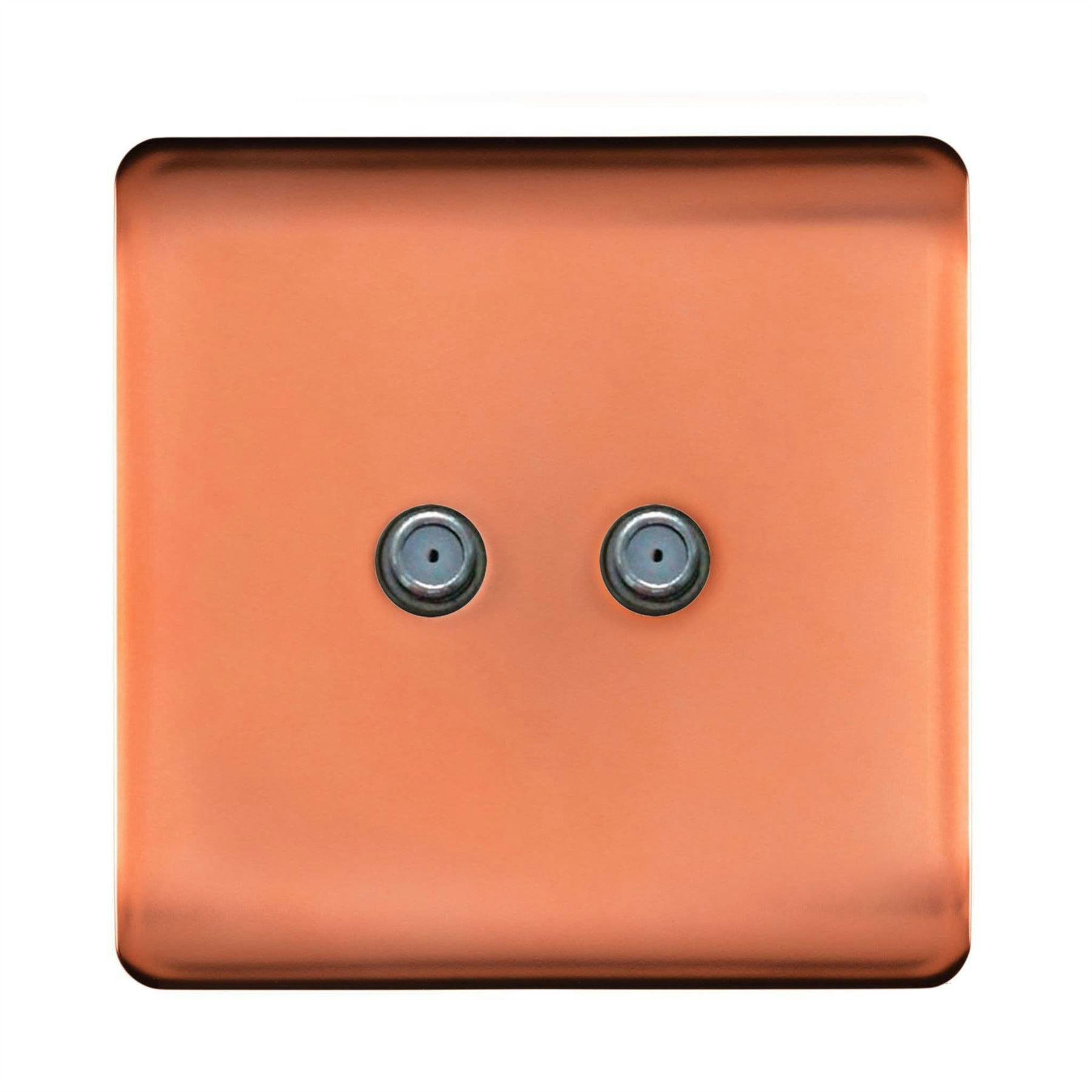 Trendi Switch 2 Gang Male F-Type Satellite Television Socket in Copper - Image 4