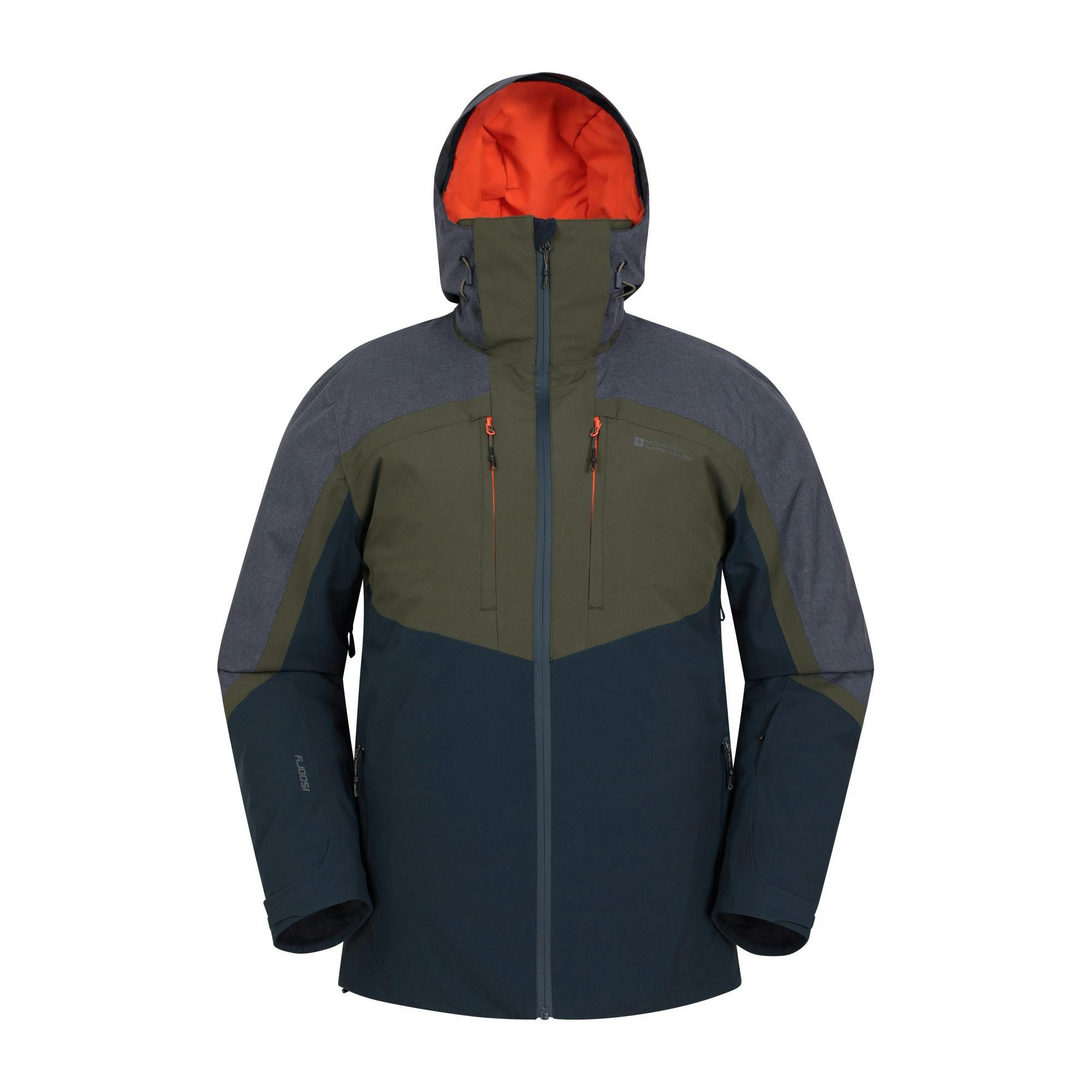 Mountain Warehouse Men's Green Anton Waterproof Ski Jacket - Khaki - S - Khaki - 100% Polyester