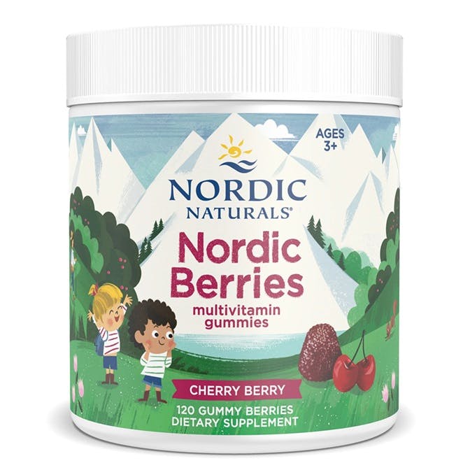 Nordic Naturals Nordic Berries Multivitamin, Cherry Berry - 120 Gummy Berries