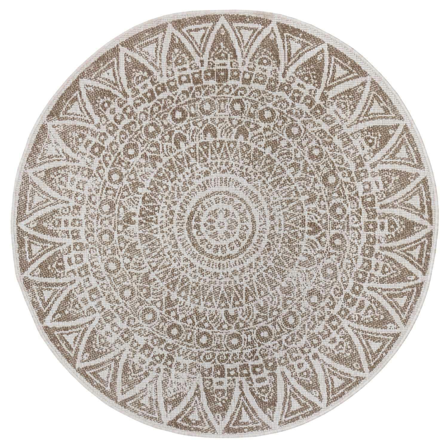 Hanse Home Brown Indoor - Outdoor Round Lilja Vintage Rug - Ø 140 Cm