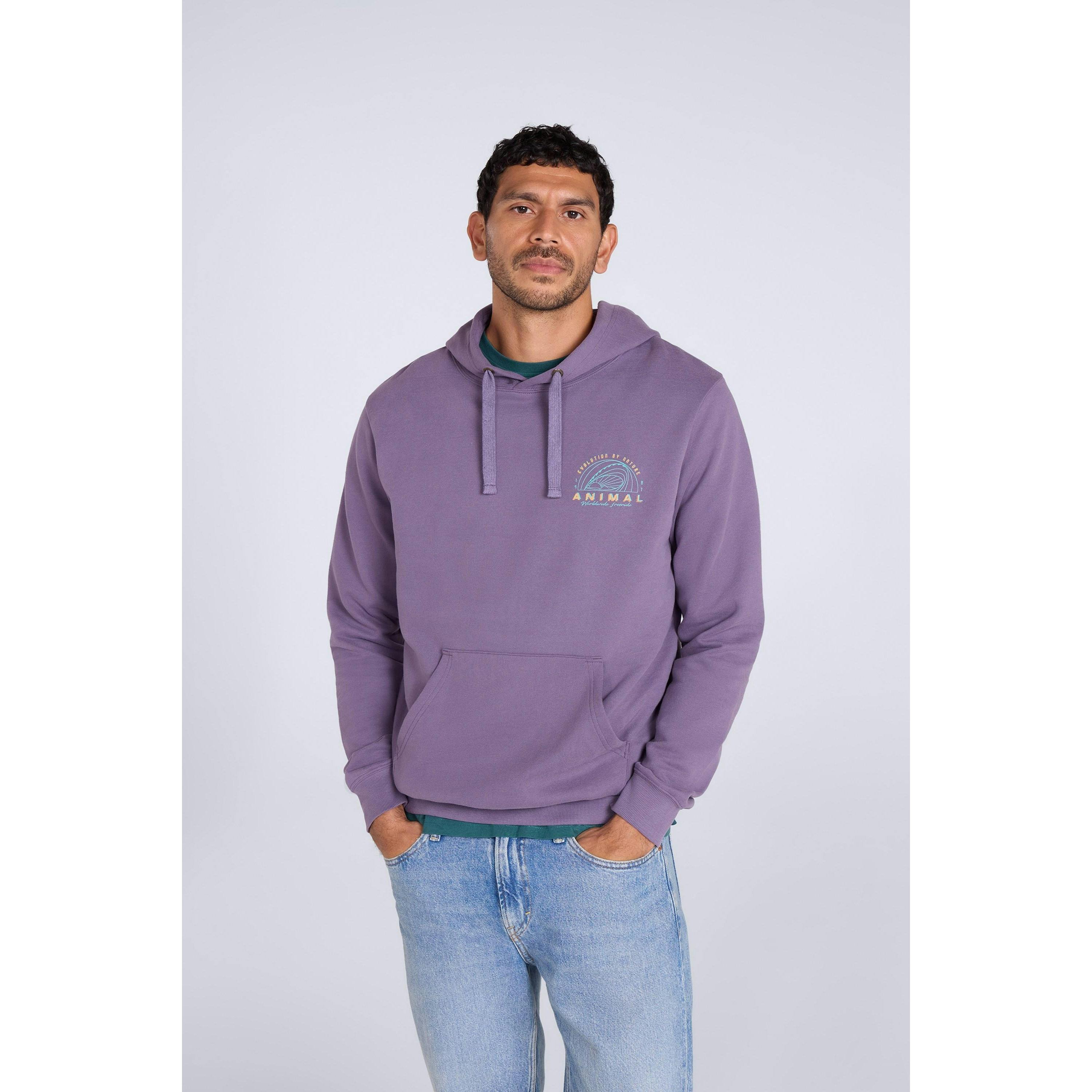 Mountain Warehouse Men's Purple River Organic Hoodie - S - 100% Organic Cotton