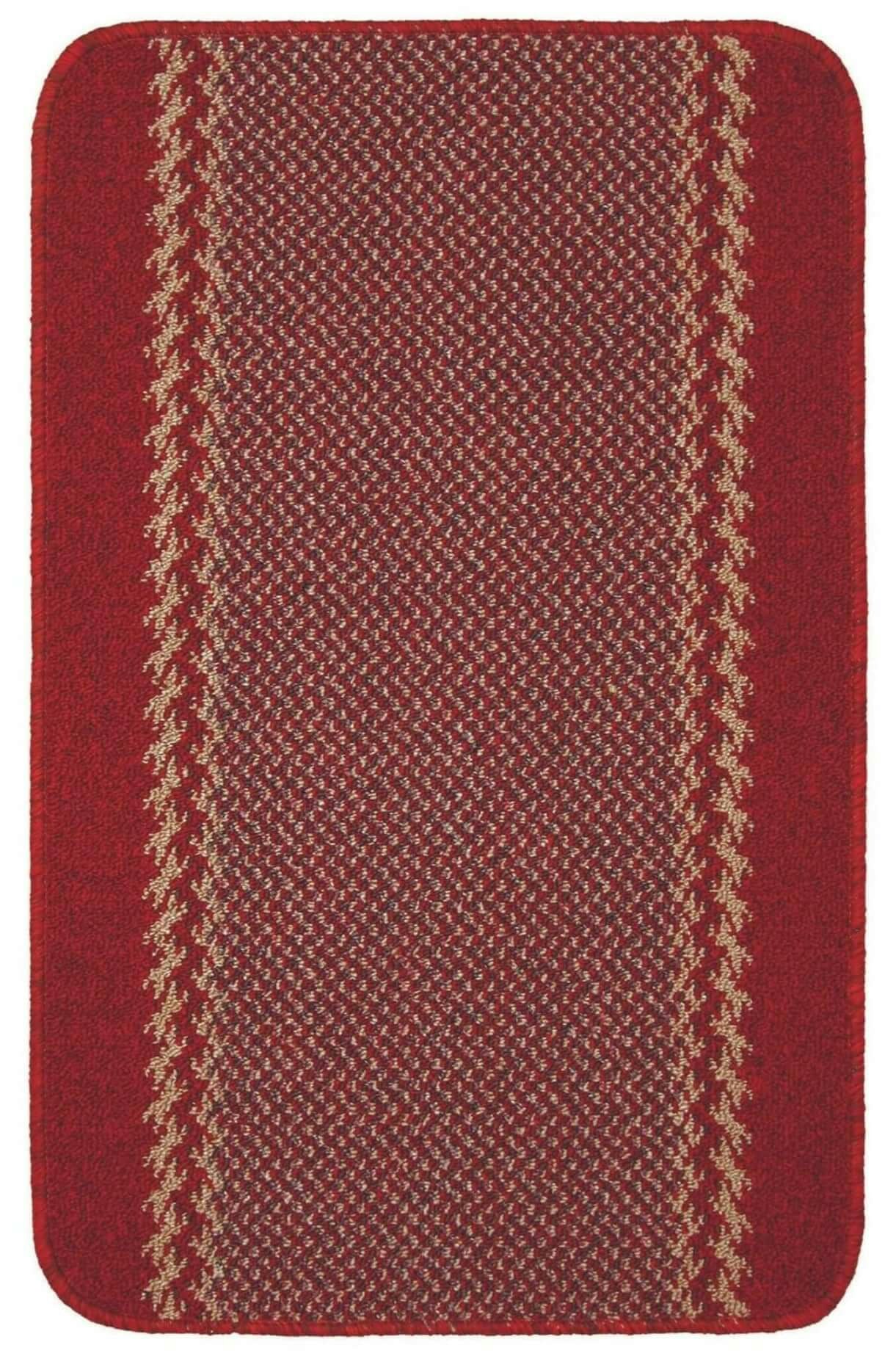The Rugs Red Washable Designer Borde Rug | 116R - 67X100 Cm
