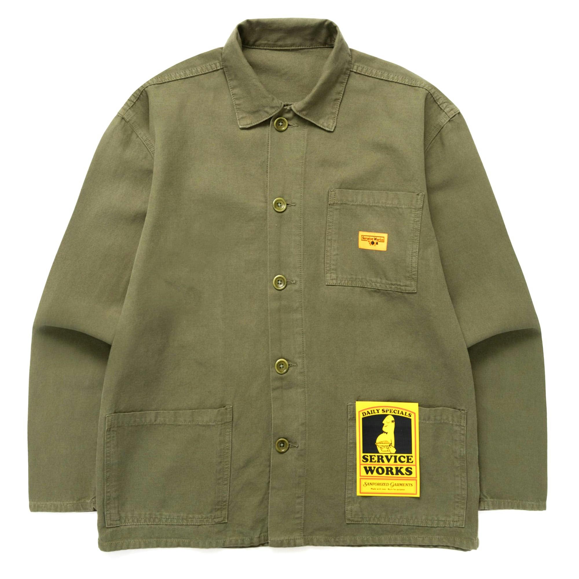 Service Works Canvas Chore Shirt - Olive - Medium