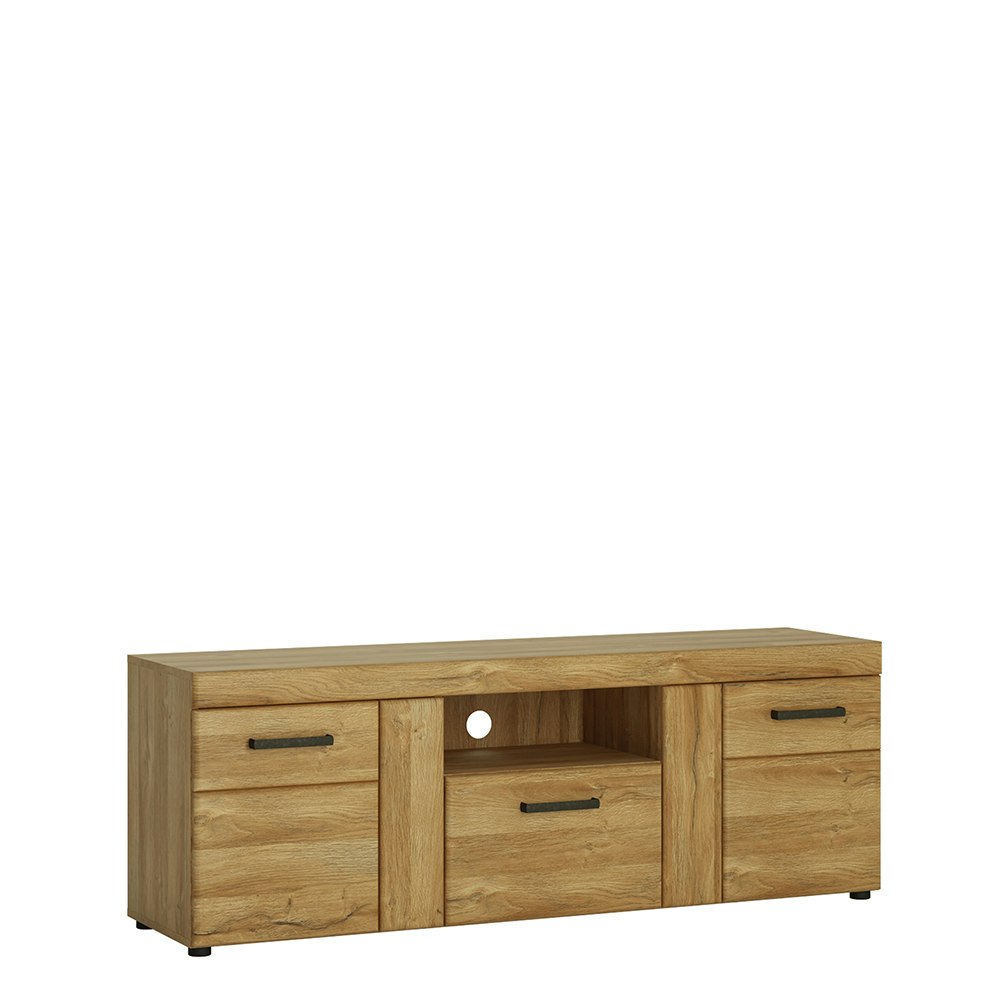 Furniture To Go Cortina 2 Door 1 Drawer Tall Tv Cabinet In Grandson Oak - 1
