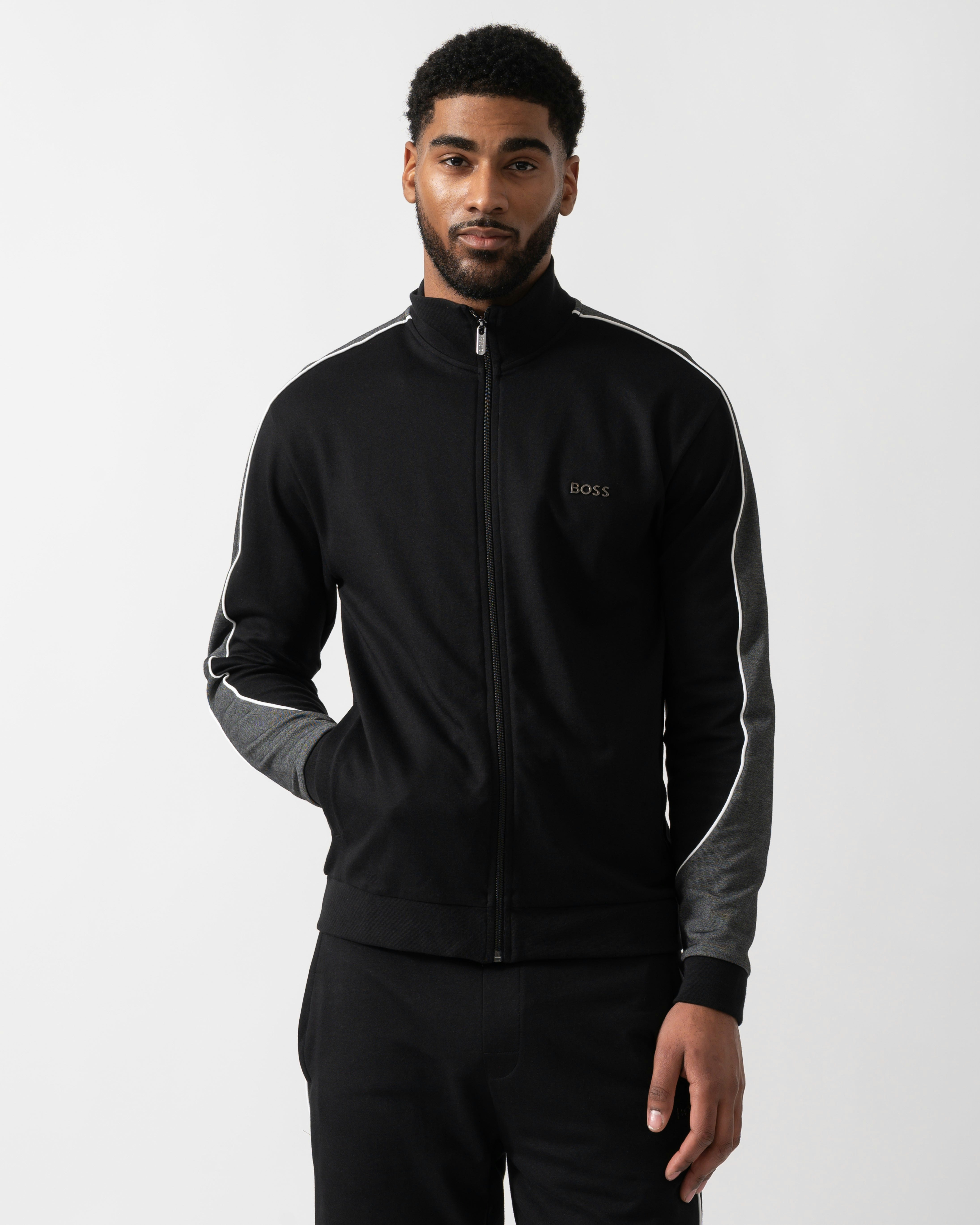 Boss Men's Orange/Black Full Zip Loungewear Tracksuit Jacket - 001 - 001 - M