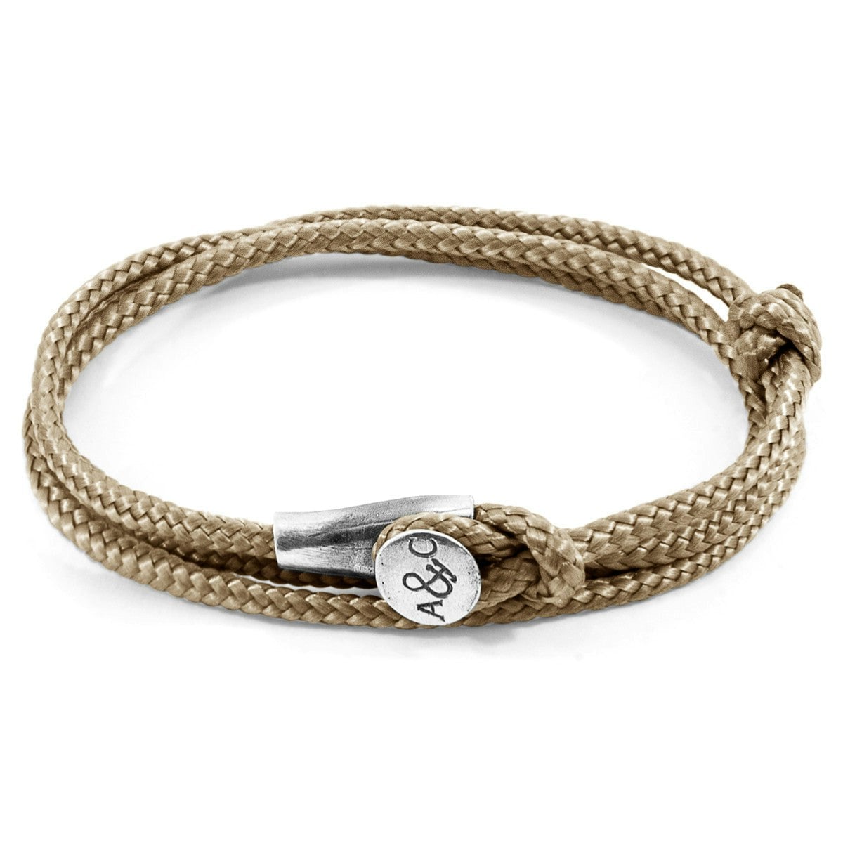 Anchor & Crew Brown/Silver Sand Dundee And Rope Bracelet