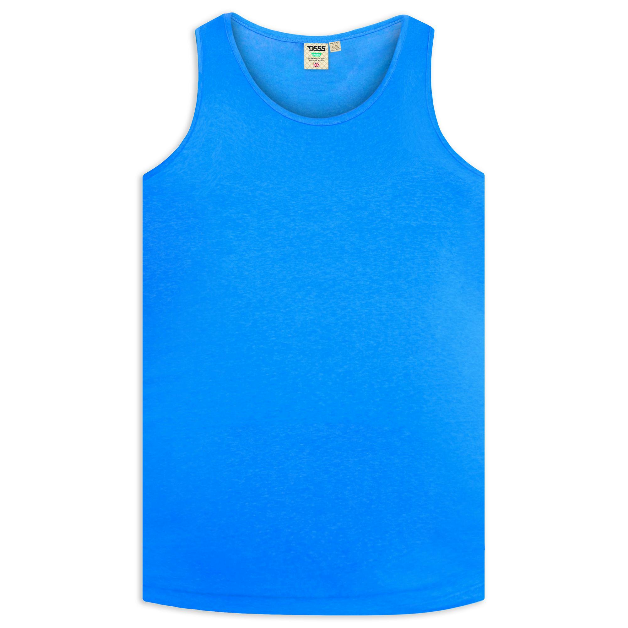 Duke Men's Blue D555 Fabio 2 Kingsize Tank Top - 4XL - 100% Cotton