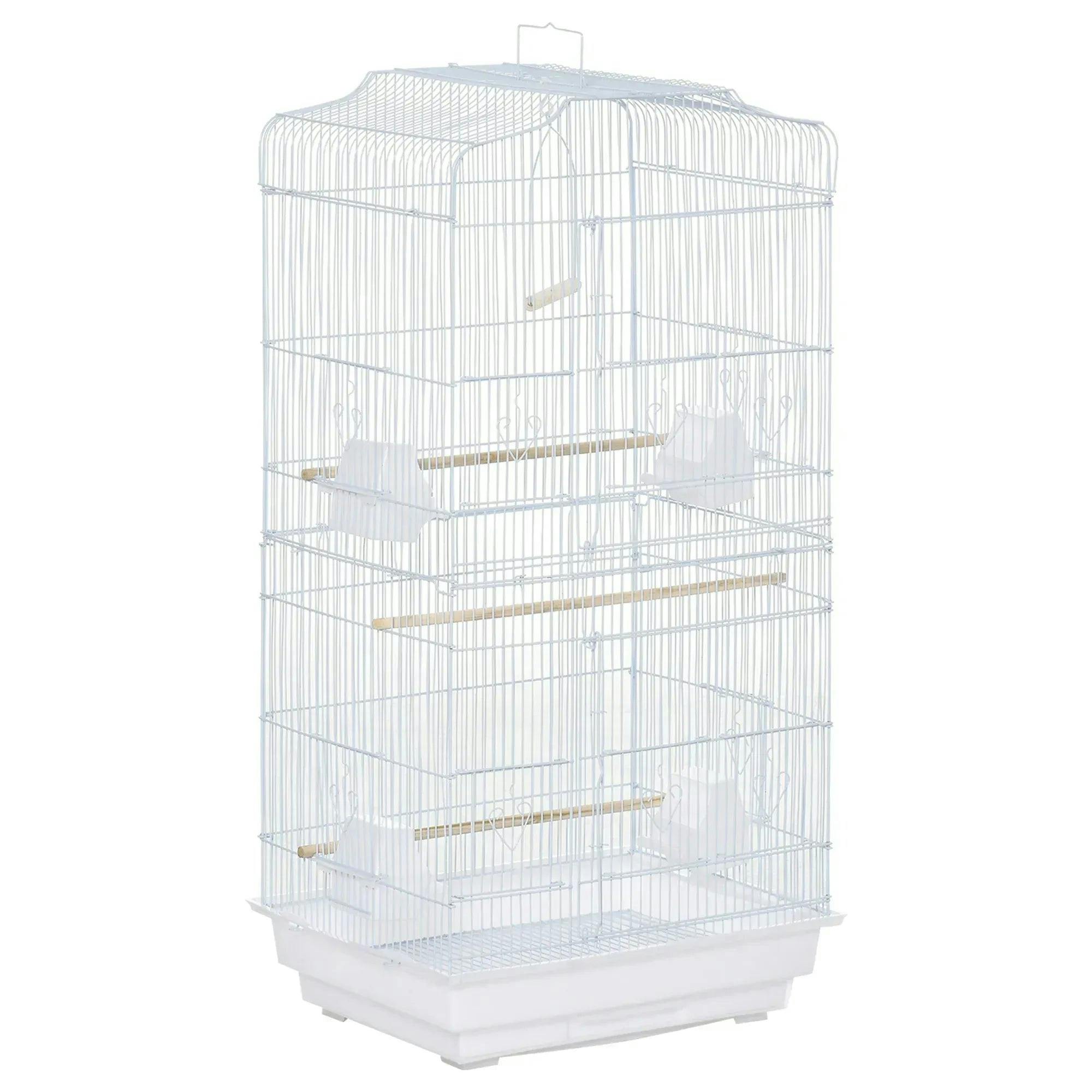 PawHut Large White Bird Cage with Perches - Image 6