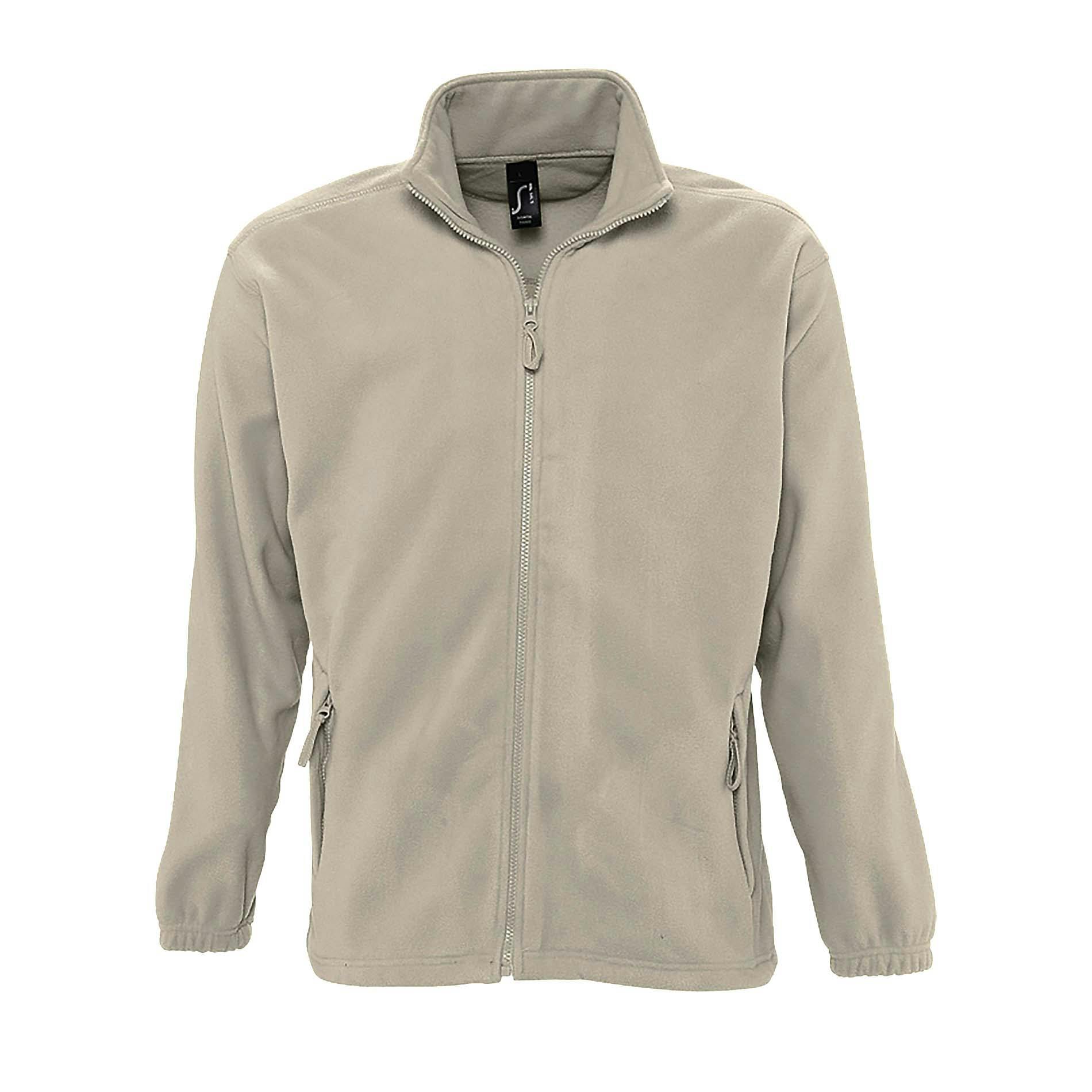 Sol's Men's Beige North Full Zip Outdoor Fleece Jacket In | Size: 4XL - Image 2