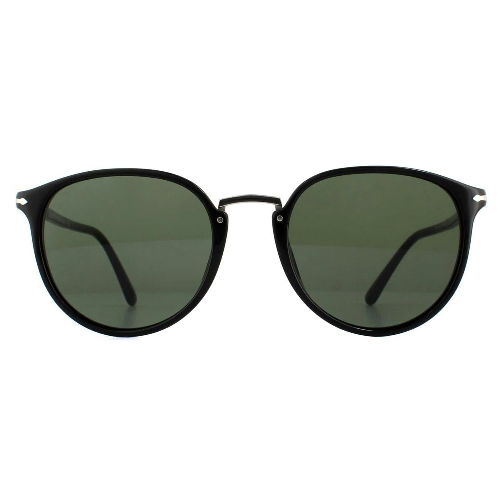 Persol Men's Green Man Po3210s 95/31 Sunglasses Acetate Black Round Normal - Image 8