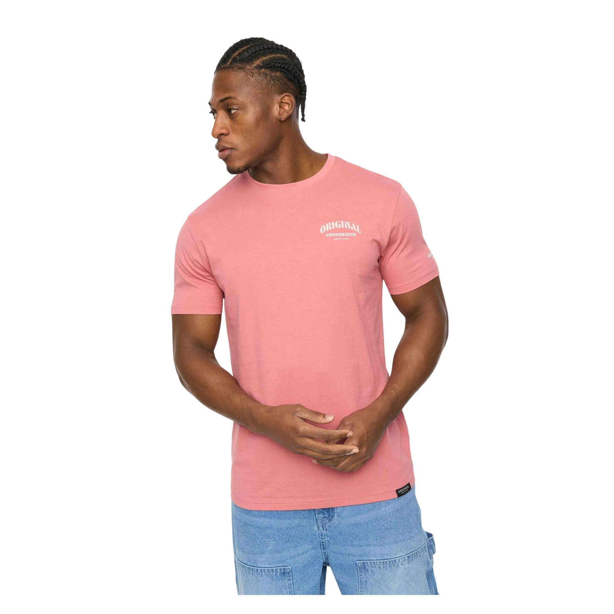 Crosshatch Men's Pink Labstock T-Shirt - L - 100% Cotton