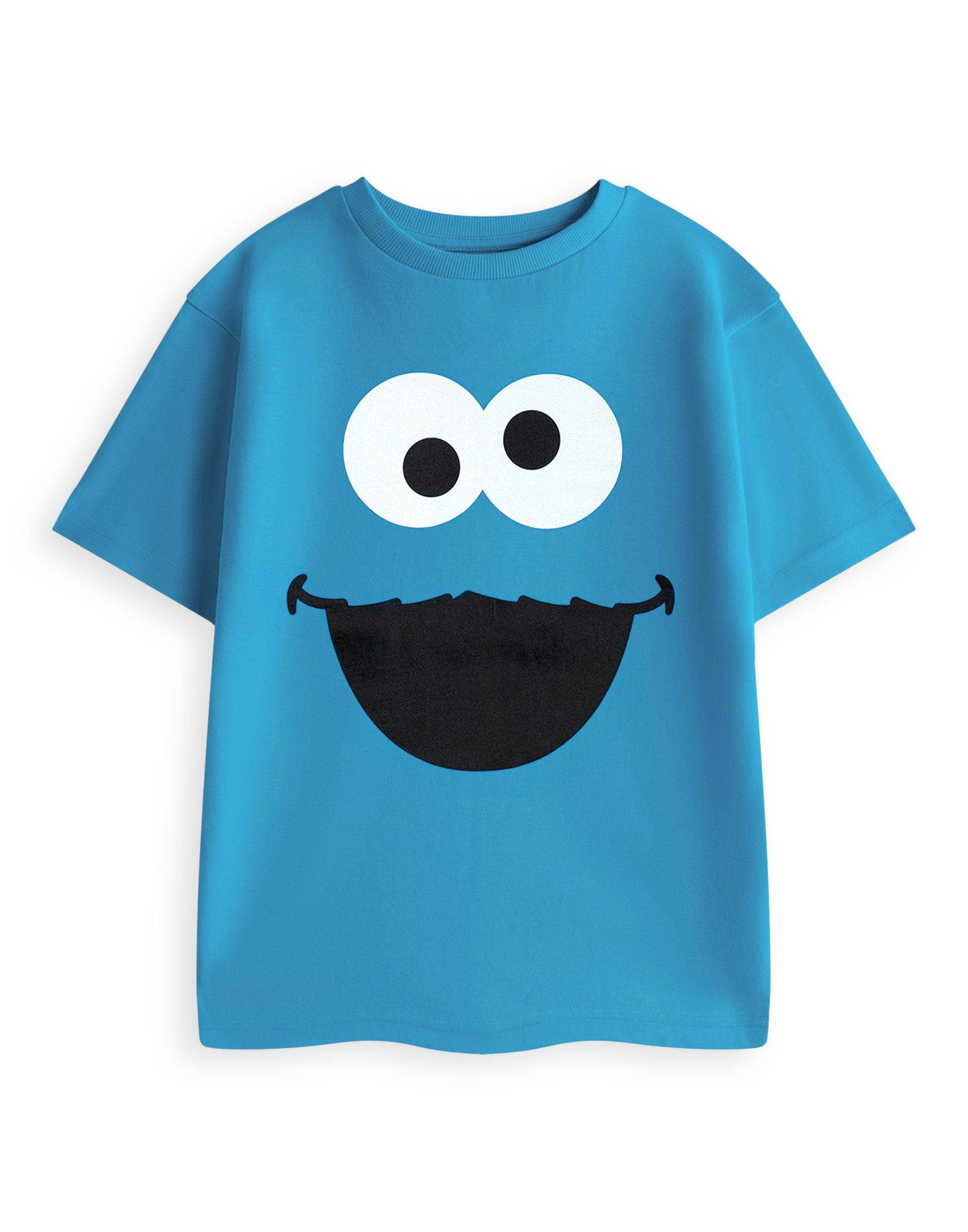 Vanilla Underground Unisex Blue Sesame Street Kids Cookie Monster Short Sleeved T-Shirt - 18-24 Months