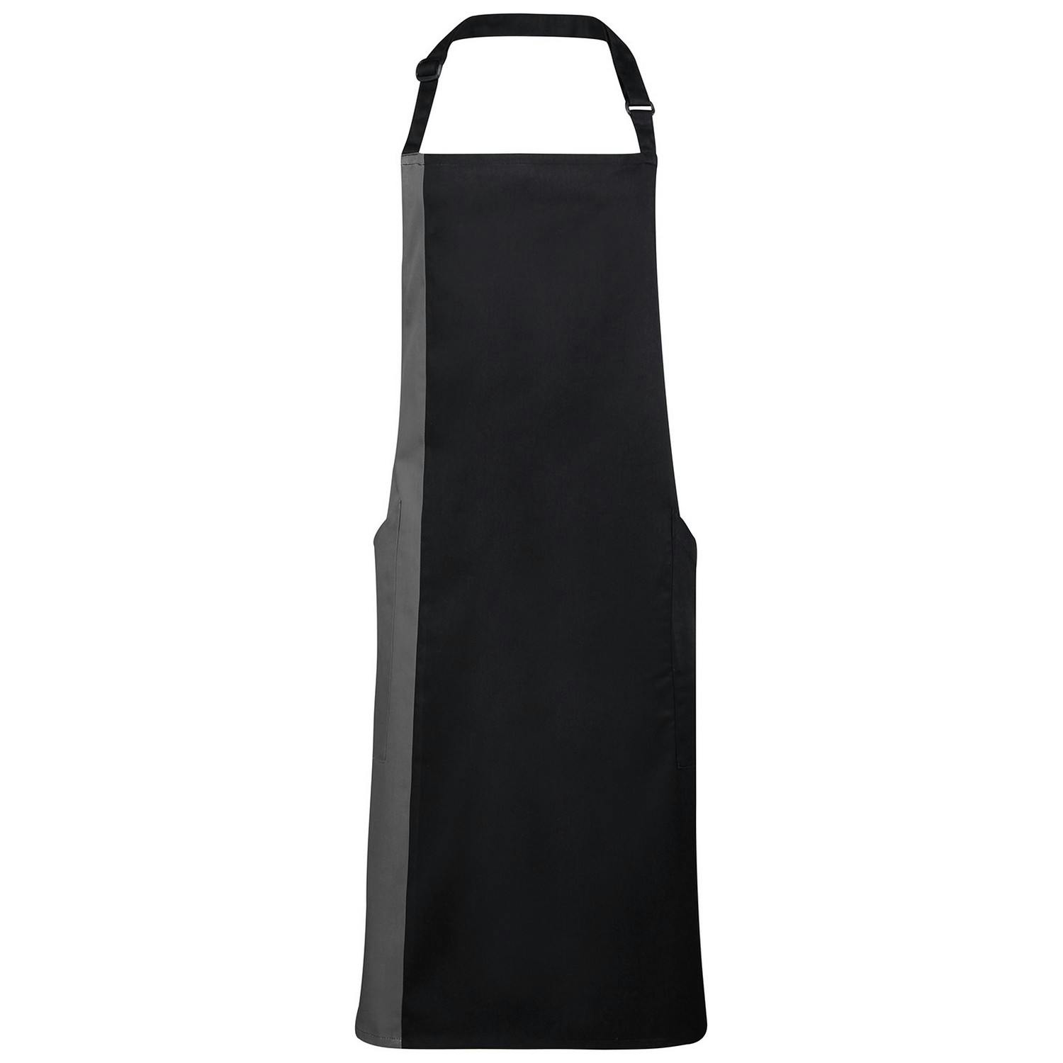 Premier (One Size, Black/Dark Grey) Contrast Bibbed Full Apron - Image 3