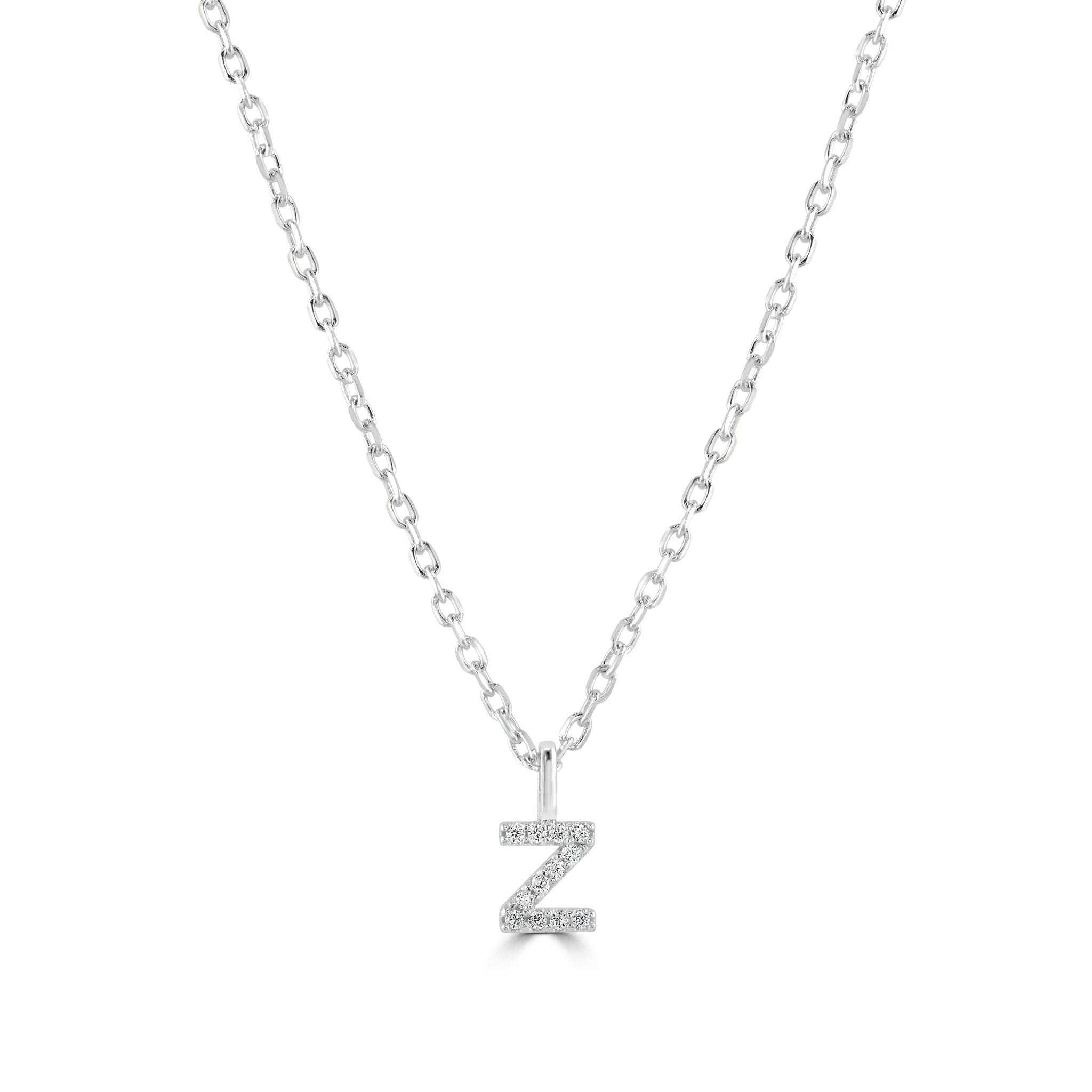 Mylee London Silver Sterling Crystal Initial Necklace - Yes - Z