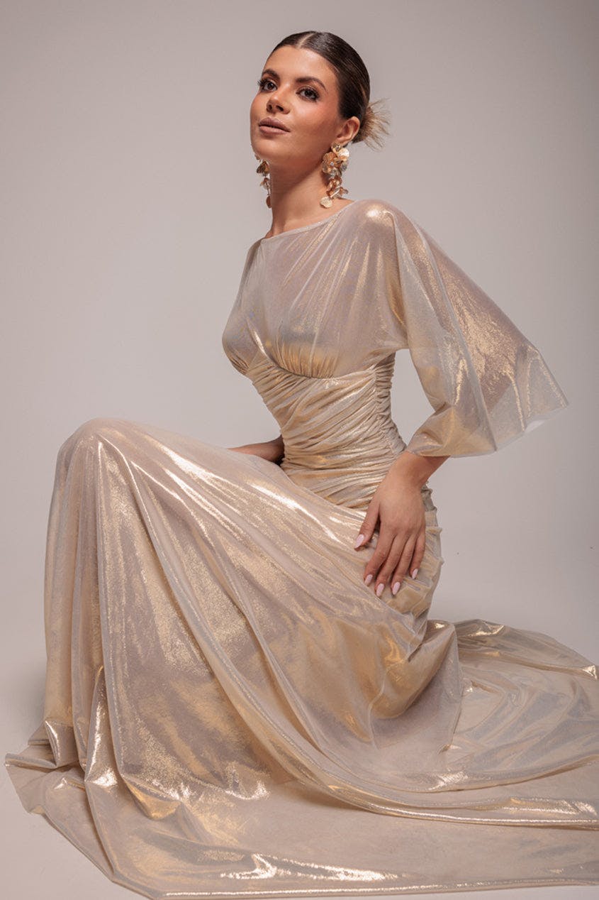 Goddiva Gold Gravity Defying Naked Maxi Dress - By - 16