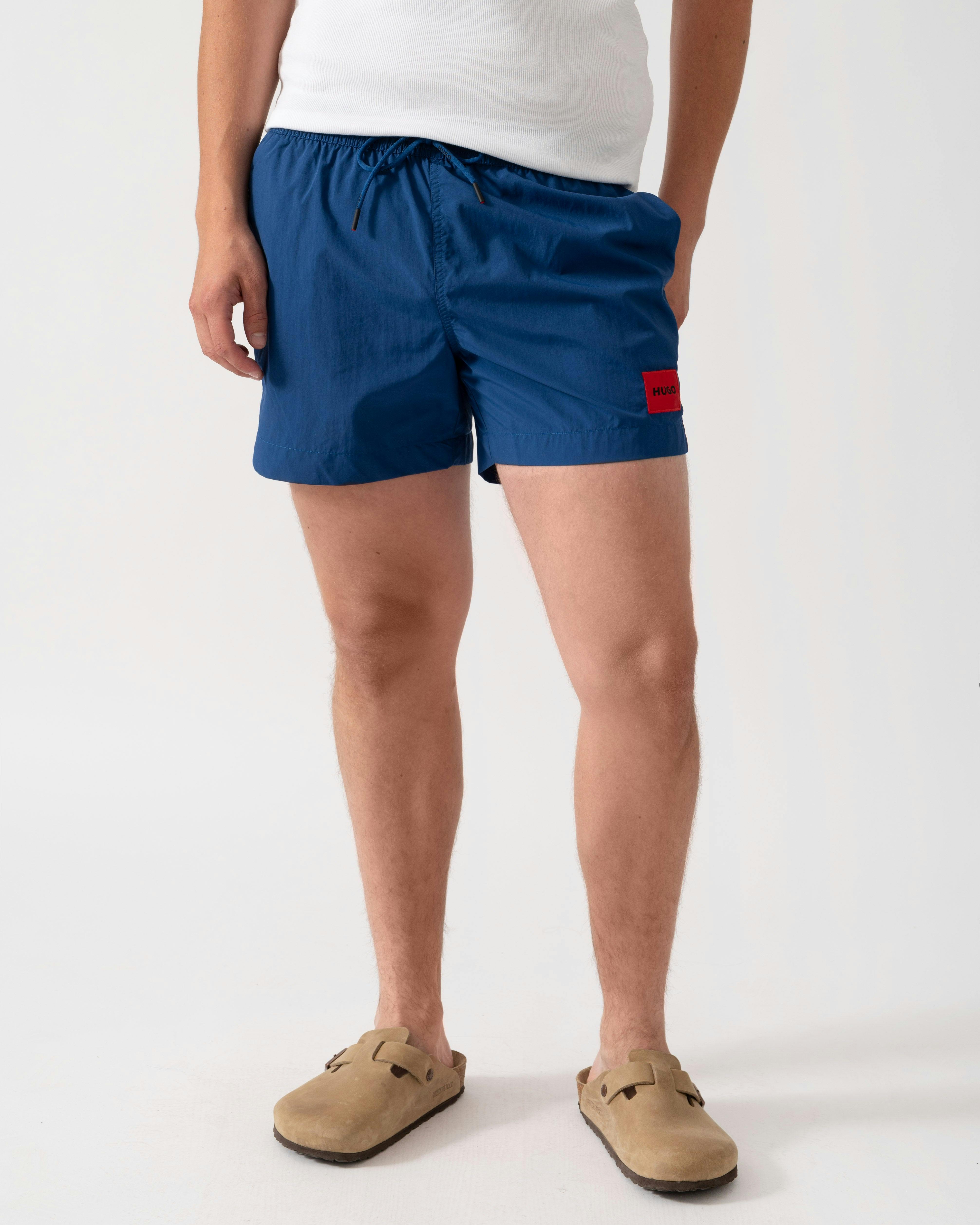 Hugo Men's Blue Dominica Quick-Drying Swim Shorts In Recycled Material With Logo - Open 498 - Open 498 - M