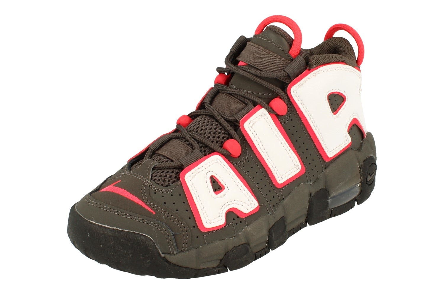 Nike White/Black Air More Uptempo Gs Basketball Trainers Dh9719 200 - Uk 4 | Us 4.5Y | Eu 36.5