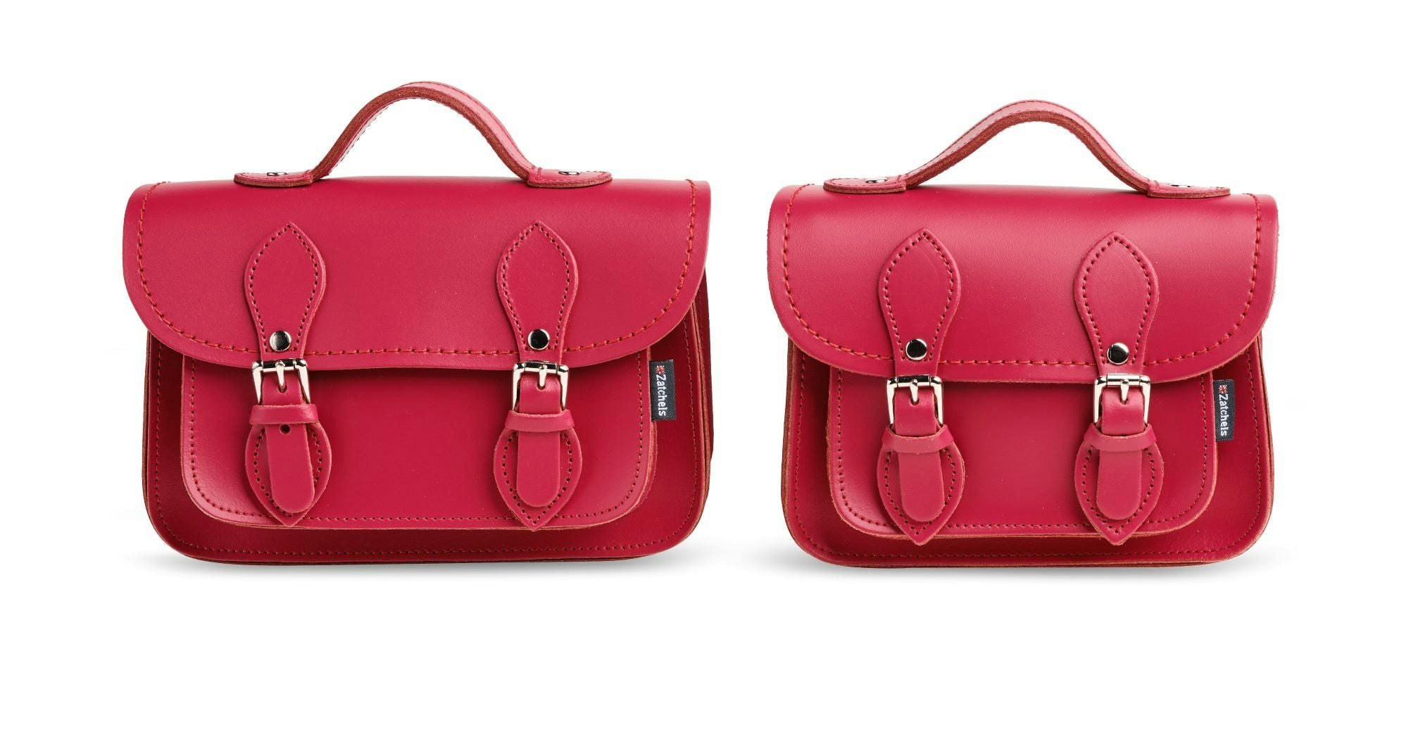 Zatchels Magenta Handmade Leather Micro Satchel - Plus