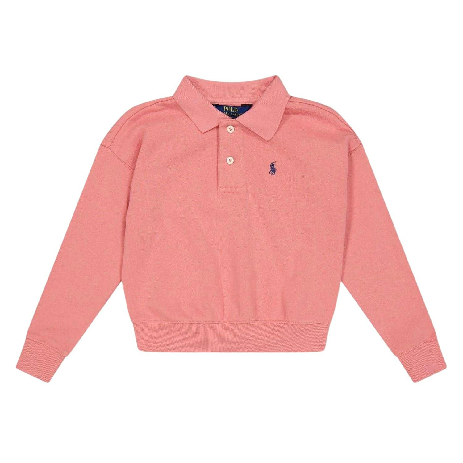 Ralph Lauren Kids Regular Long-Sleeved Polo Sweatshirt - Peony - 7 Years - Peony - 100% Mixed