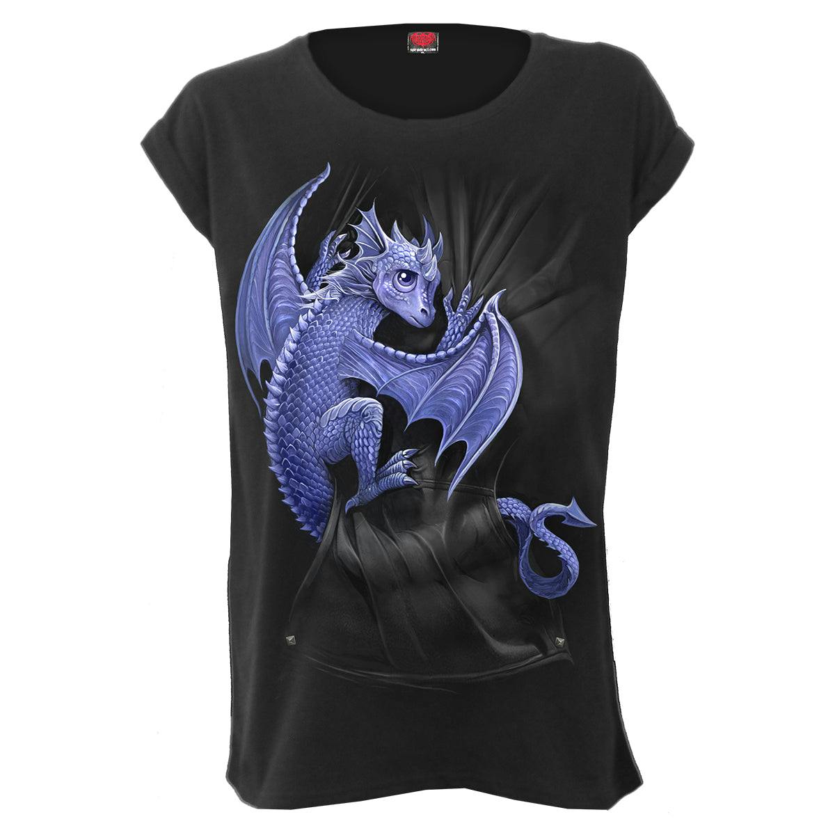 Spiral Direct Pocket Dragon - Turnup Sleeve Loosefit Tee - M - Digital - Digital