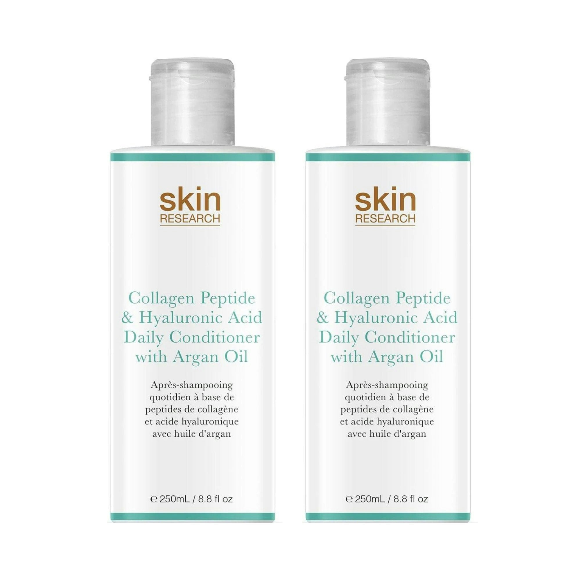 Skin Research Collagen Peptide & Hyaluronic Acid Daily Conditioner with Argan Oil 250ml Twin Value Savings Pack