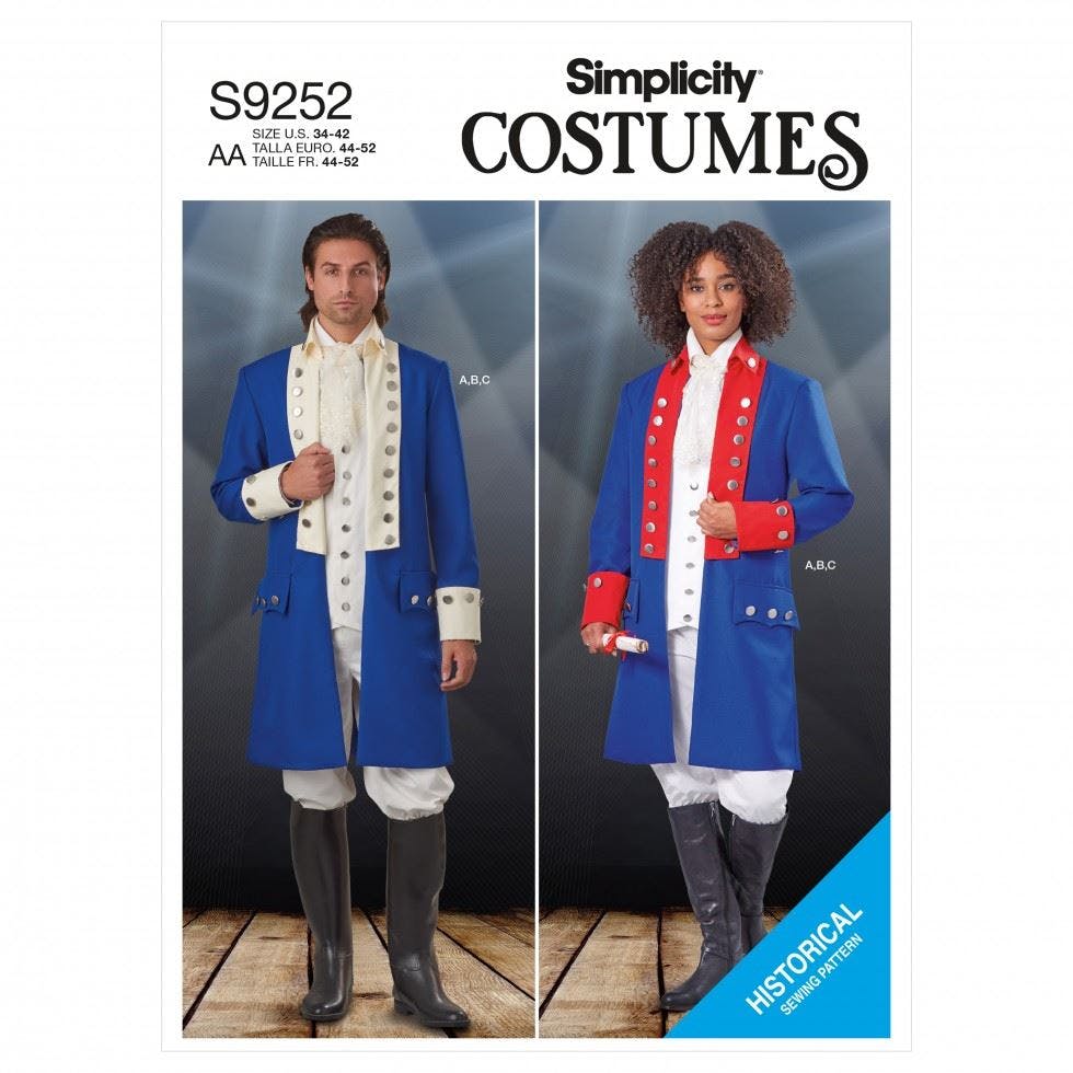 Simplicity Women's Sewing Pattern 9252, Costumes For Men, Aa (34-36-38-40-42) - Intermediate - Bb (44-46-48-50-52)