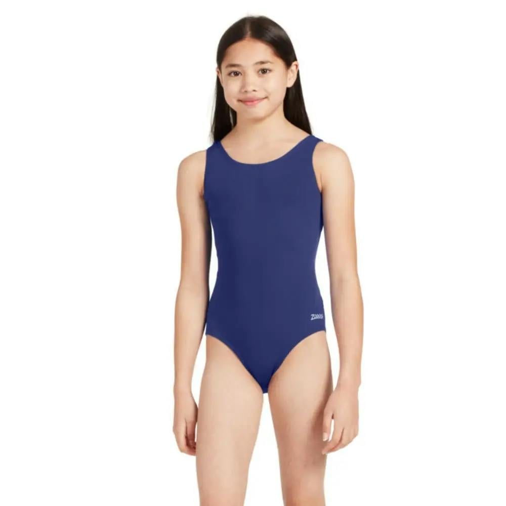 Zoggs Girls Cottesloe Sportsback Swimsuit - Navy - Age 14