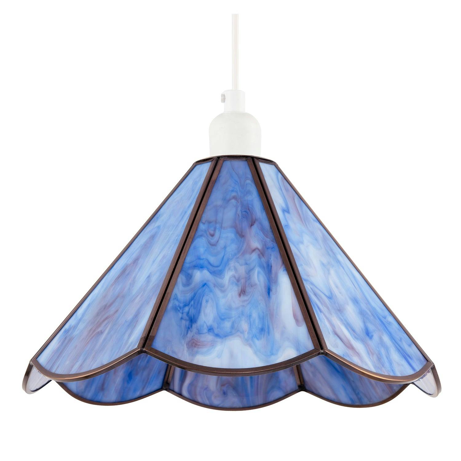 Happy Homewares Lavender/Purple Classic Tiffany Glass Easy Fit Pendant Lighting Shade