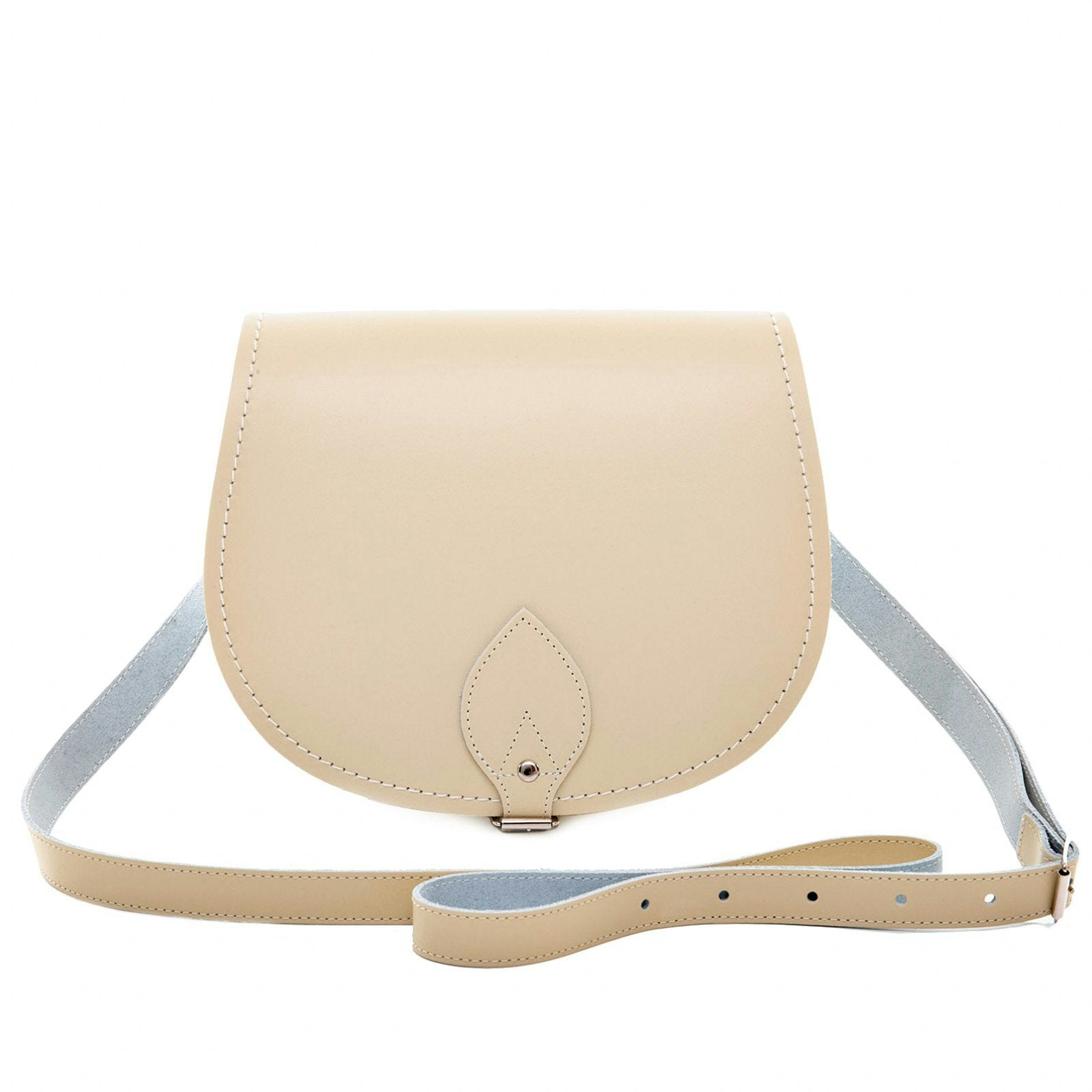 Zatchels Cream Handmade Leather Saddle Bag - Pastel - Small