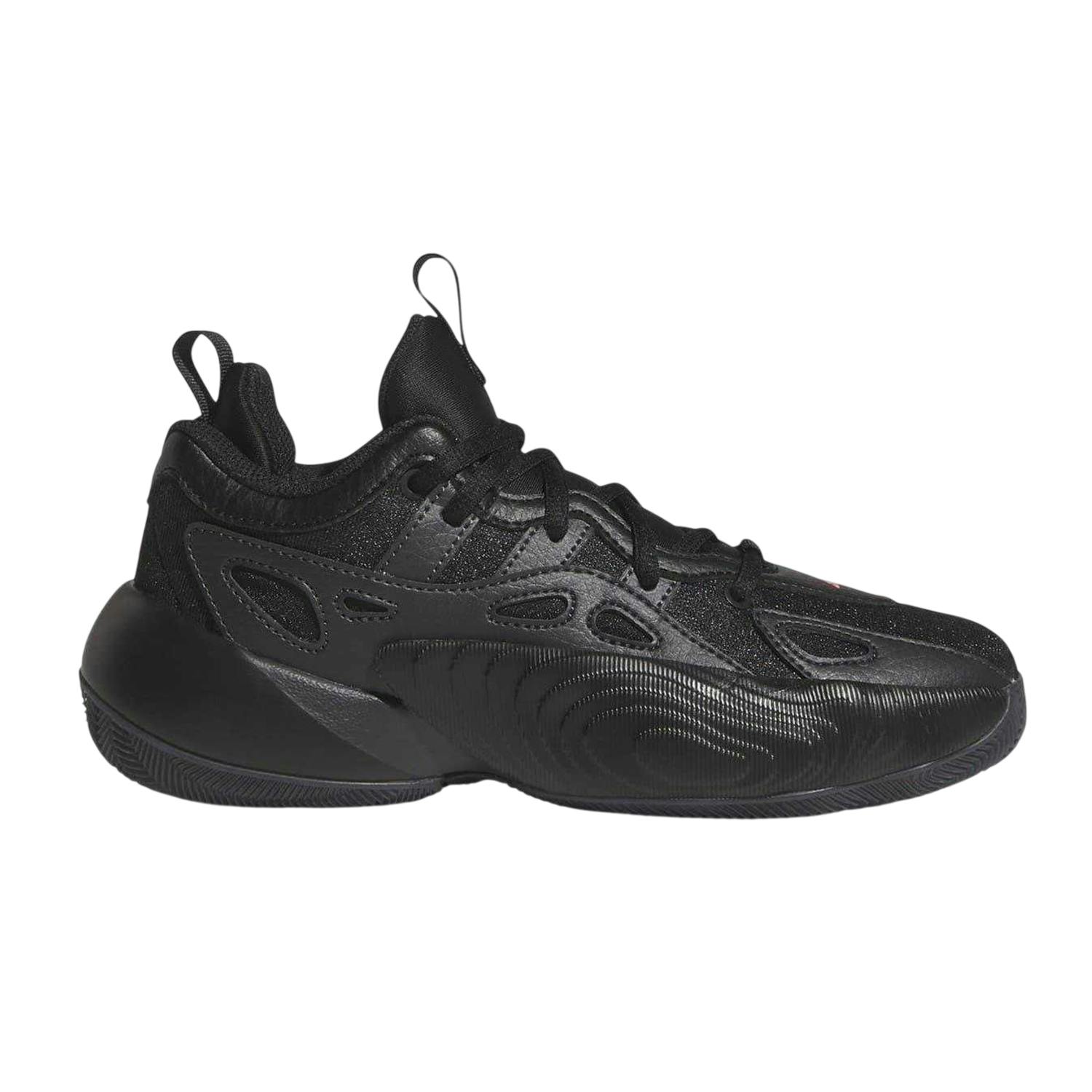 Adidas Kids Trae Cut Out Flat Trainers - Carbon - 5 Uk - Carbon - 100% Mixed